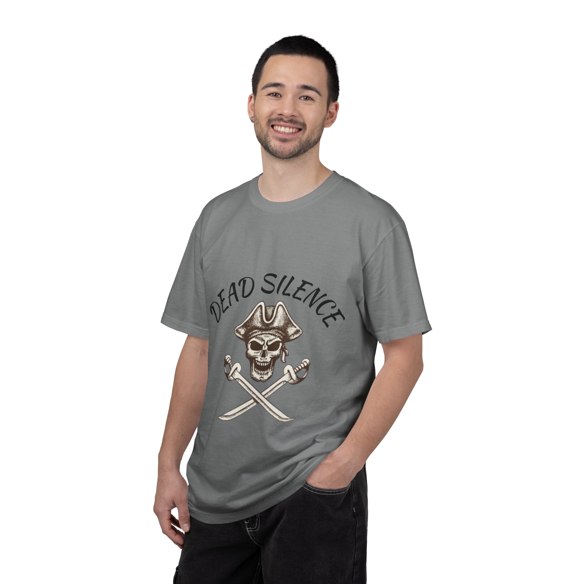 Dead Silence Pirate Skull T‑Shirt — Crossed Swords Graphic Tee