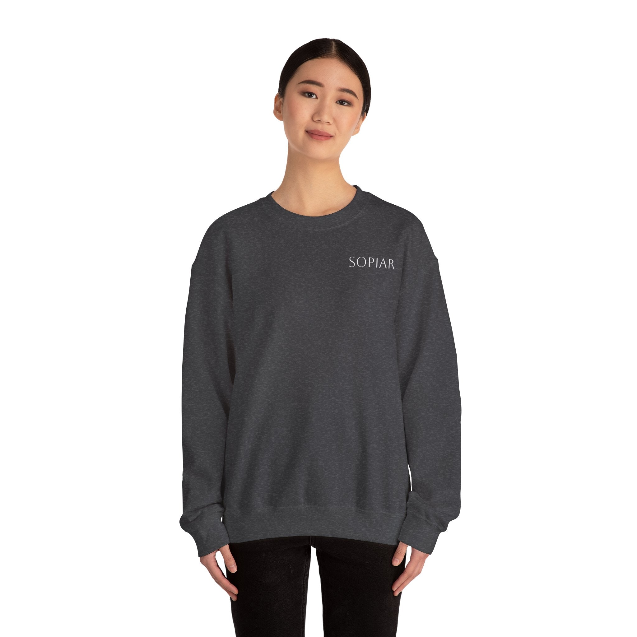 Minimal 'SOPIAR' Logo Crewneck Sweatshirt — Women's/Men's Casual White Pullover