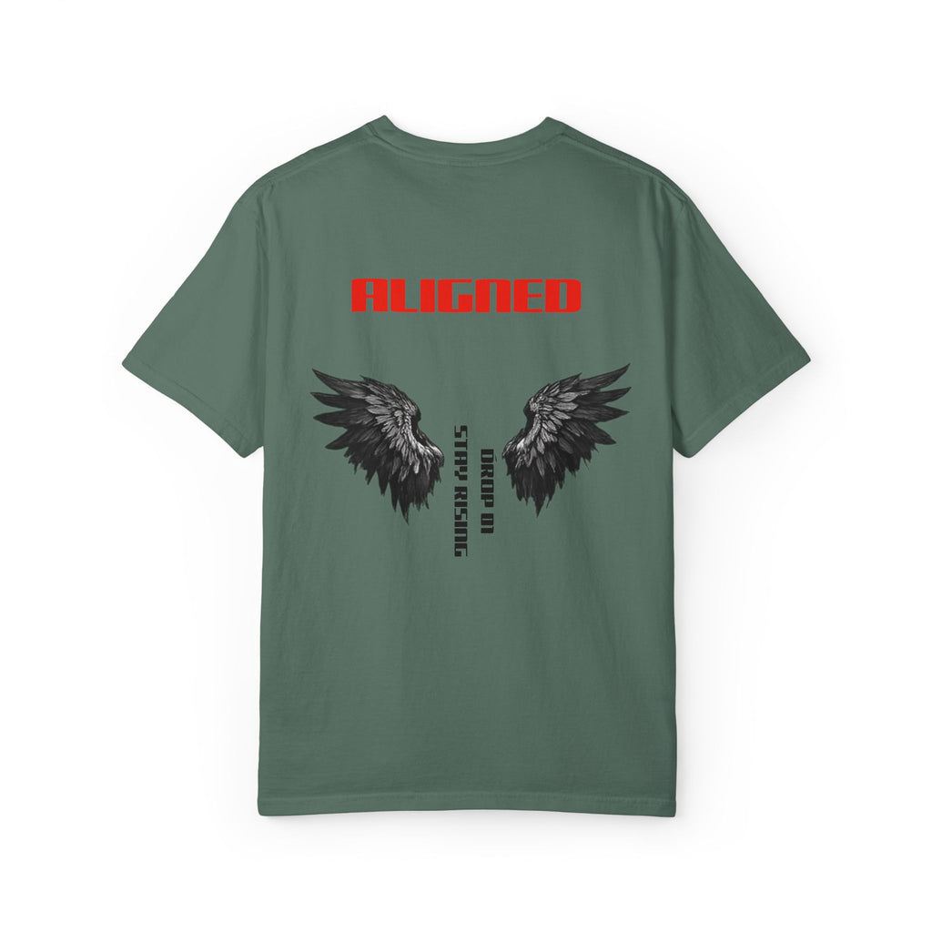 Aligned Wings T-Shirt — "ALIGNED" Graphic Tee with Angel Wings