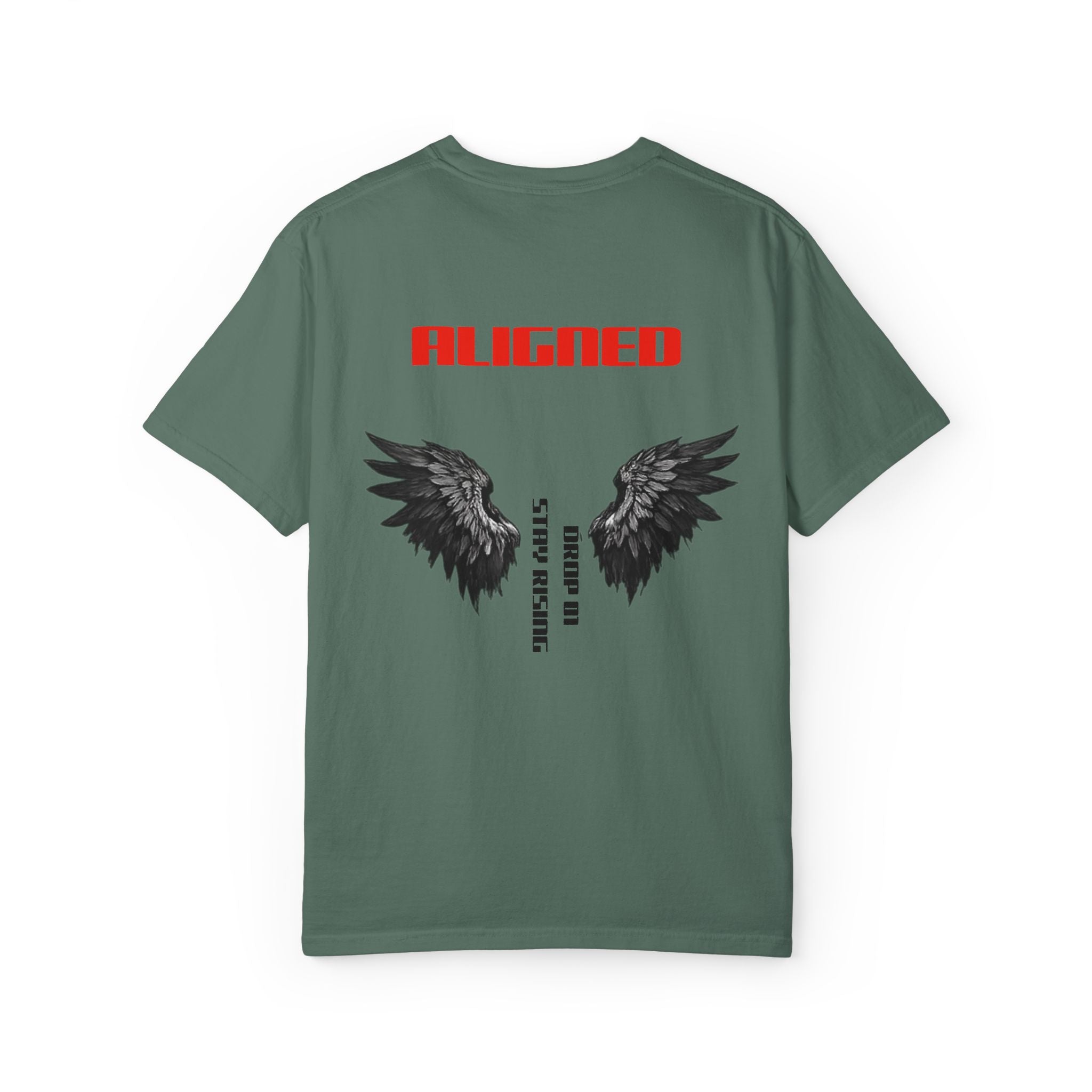 Aligned Wings T-Shirt — "ALIGNED" Graphic Tee with Angel Wings