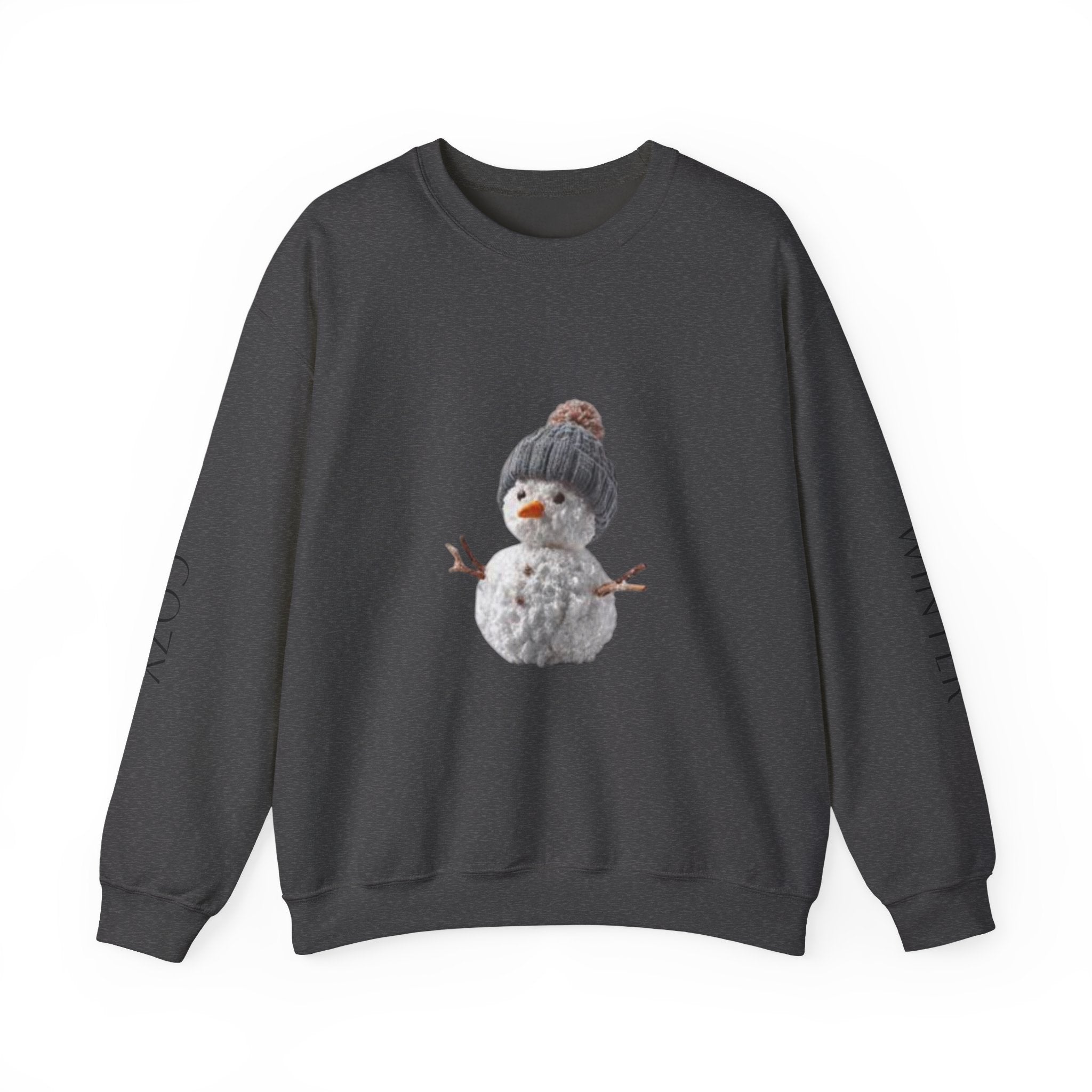 Snowman Crewneck Sweatshirt — Cozy Winter Knit Hat Snowman Design