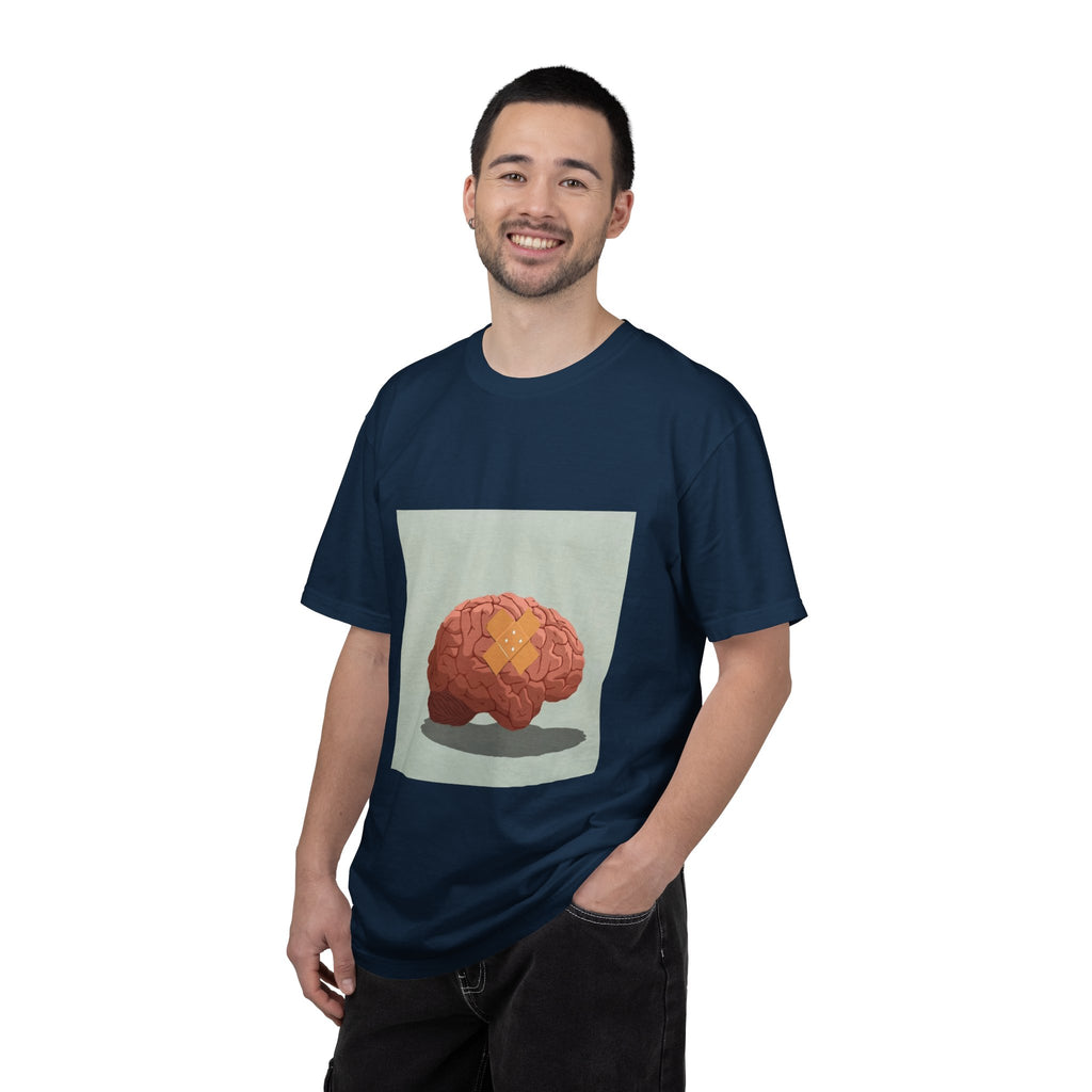 Brain with Bandage T-Shirt — Funny Mental Health Awareness Tee
