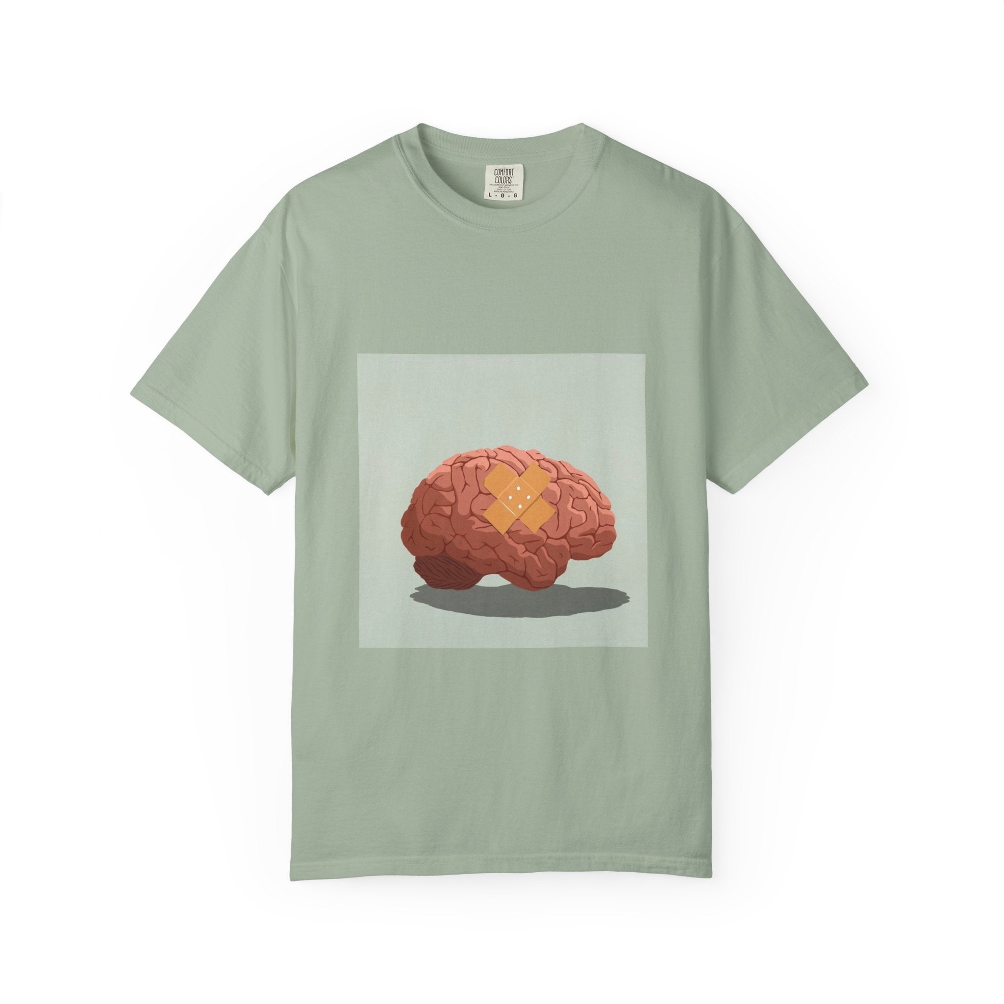 Brain with Bandage T-Shirt — Funny Mental Health Awareness Tee