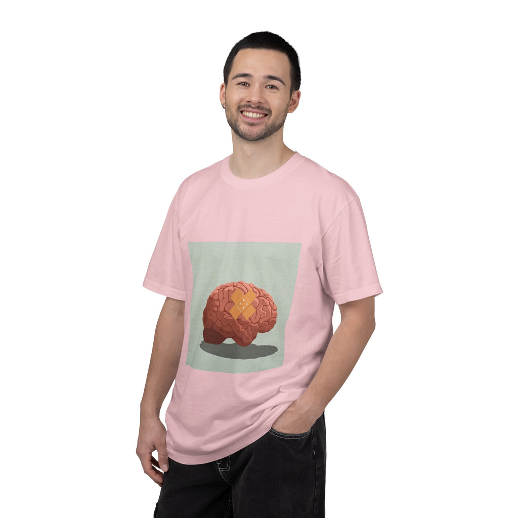 Brain with Bandage T-Shirt — Funny Mental Health Awareness Tee