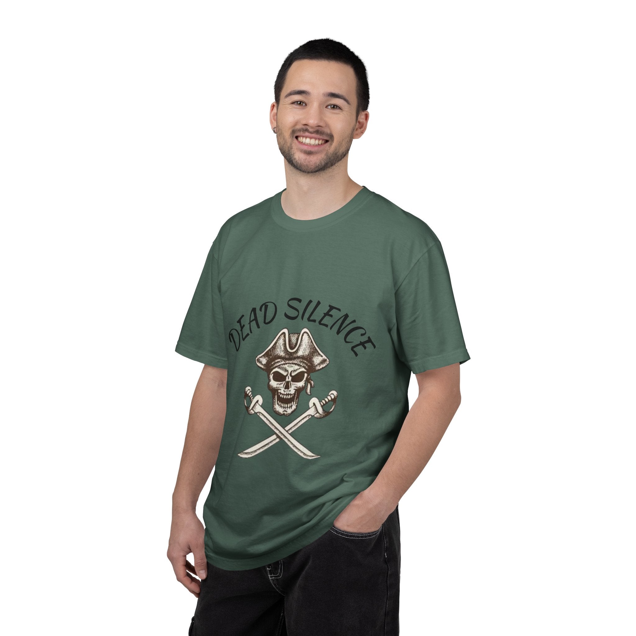 Dead Silence Pirate Skull T‑Shirt — Crossed Swords Graphic Tee