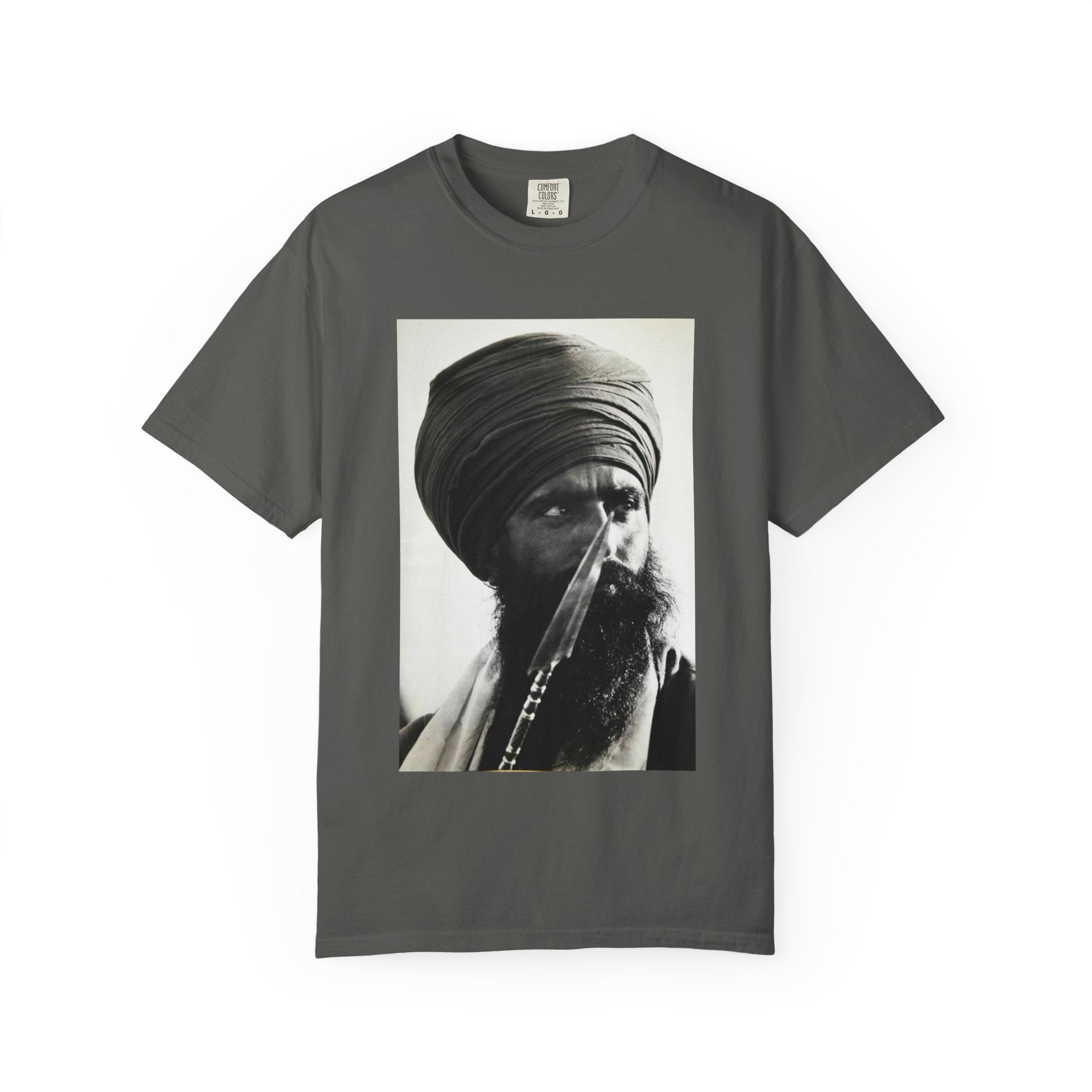 Graphic T-Shirt — Vintage Turban Portrait Photo Tee- Jarnail Singh Bhindranwale