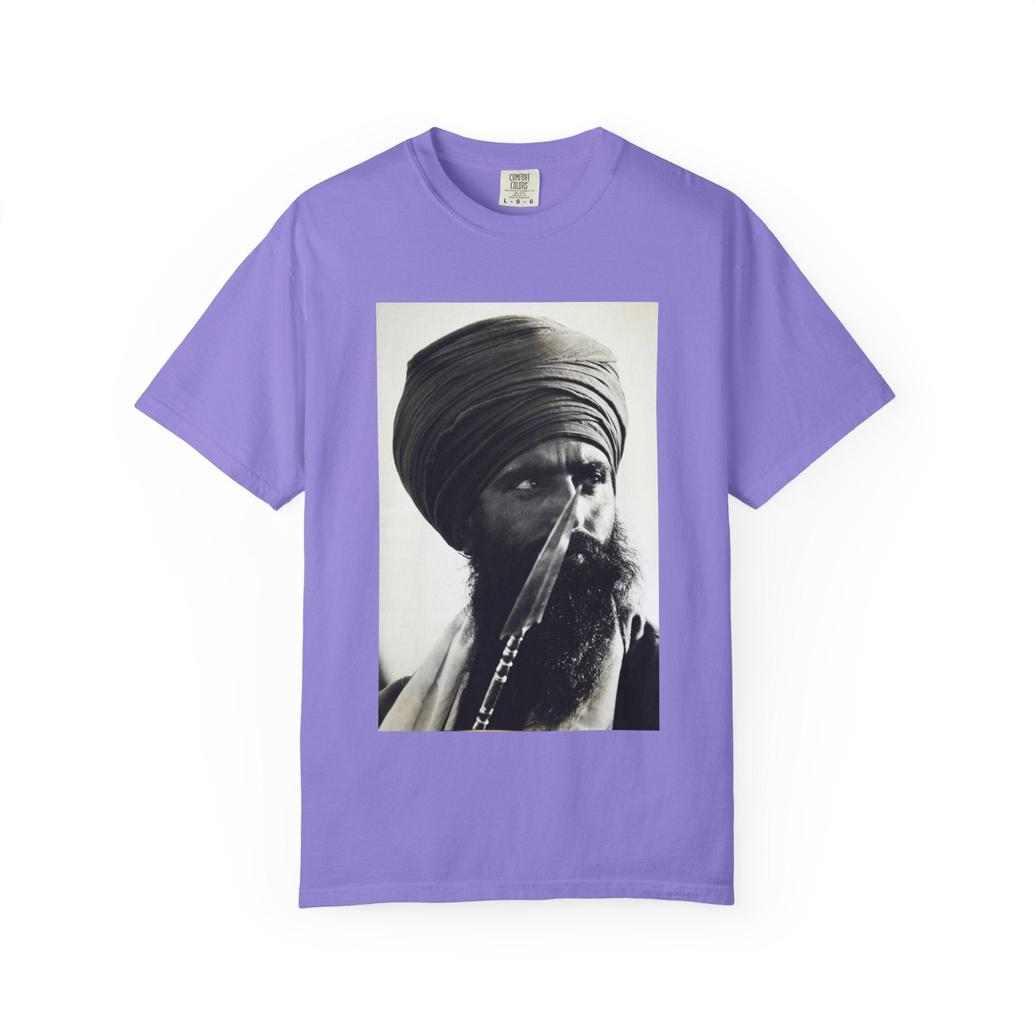 Graphic T-Shirt — Vintage Turban Portrait Photo Tee- Jarnail Singh Bhindranwale