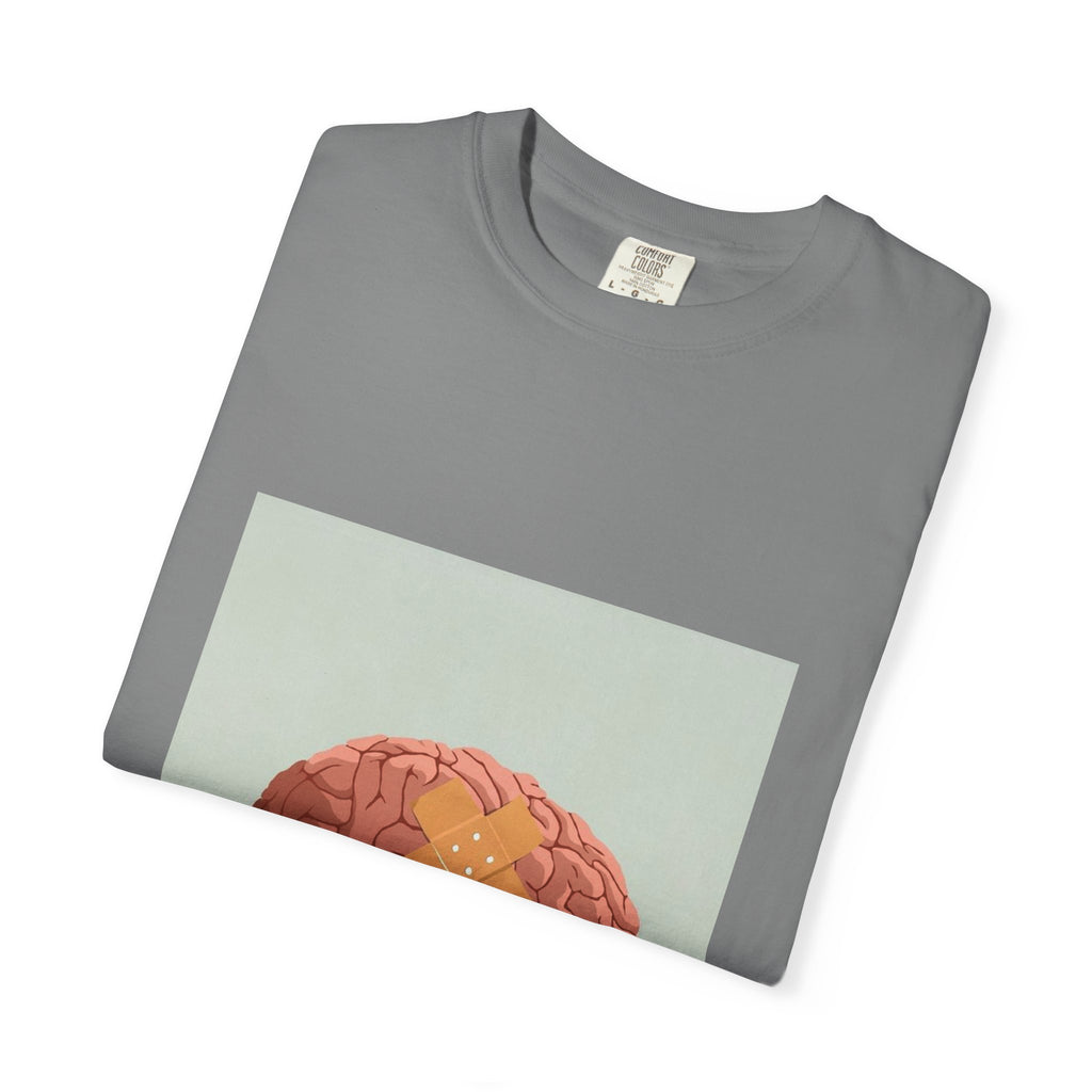 Brain with Bandage T-Shirt — Funny Mental Health Awareness Tee