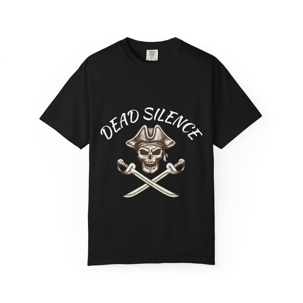 Dead Silence Pirate Skull T‑Shirt — Crossed Swords Graphic Tee