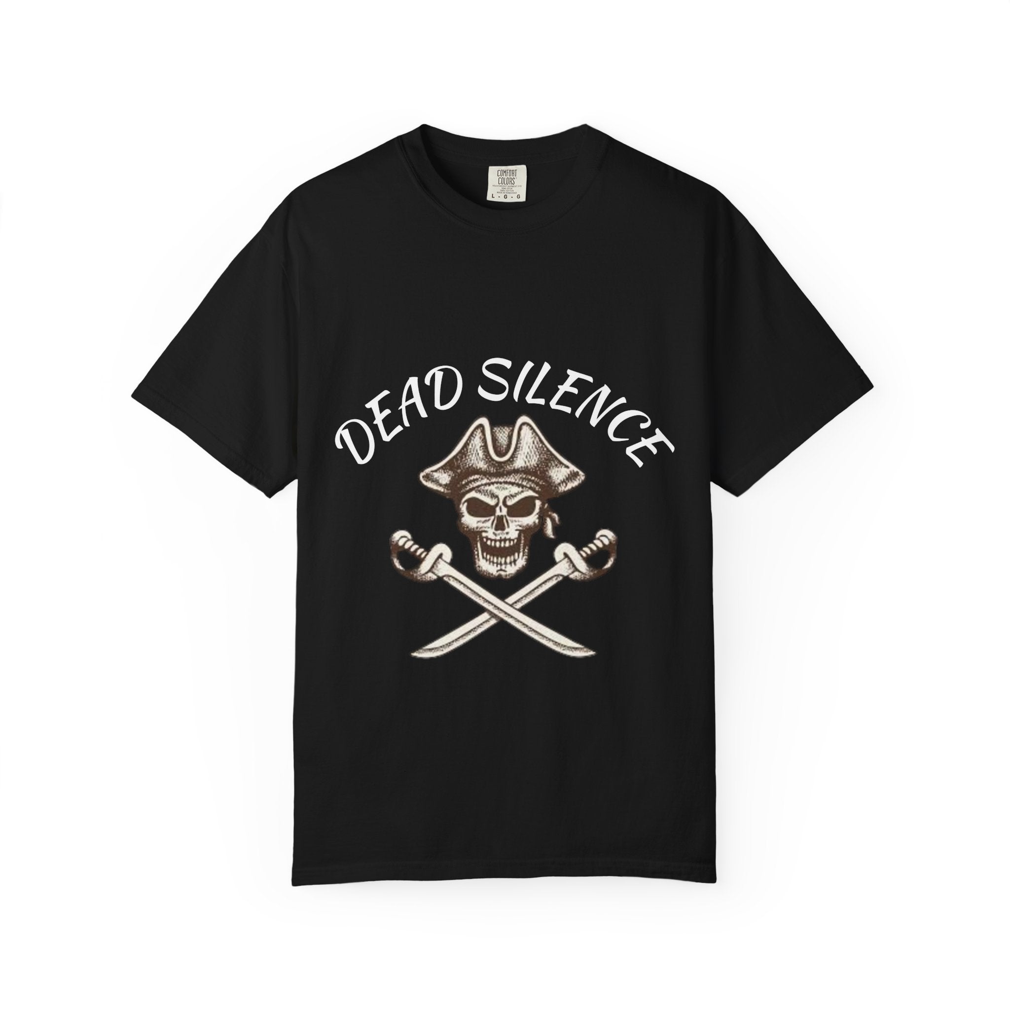 Dead Silence Pirate Skull T‑Shirt — Crossed Swords Graphic Tee