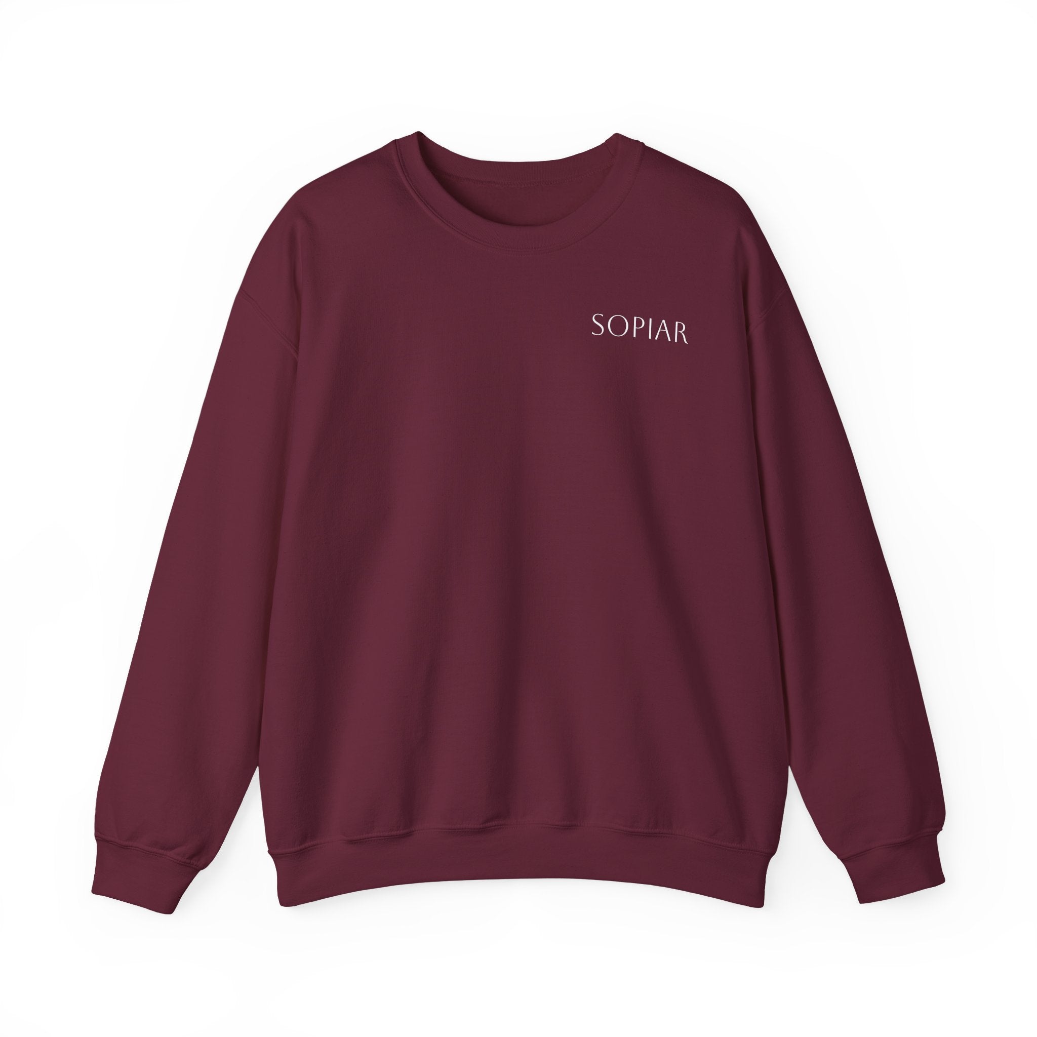 Minimal 'SOPIAR' Logo Crewneck Sweatshirt — Women's/Men's Casual White Pullover