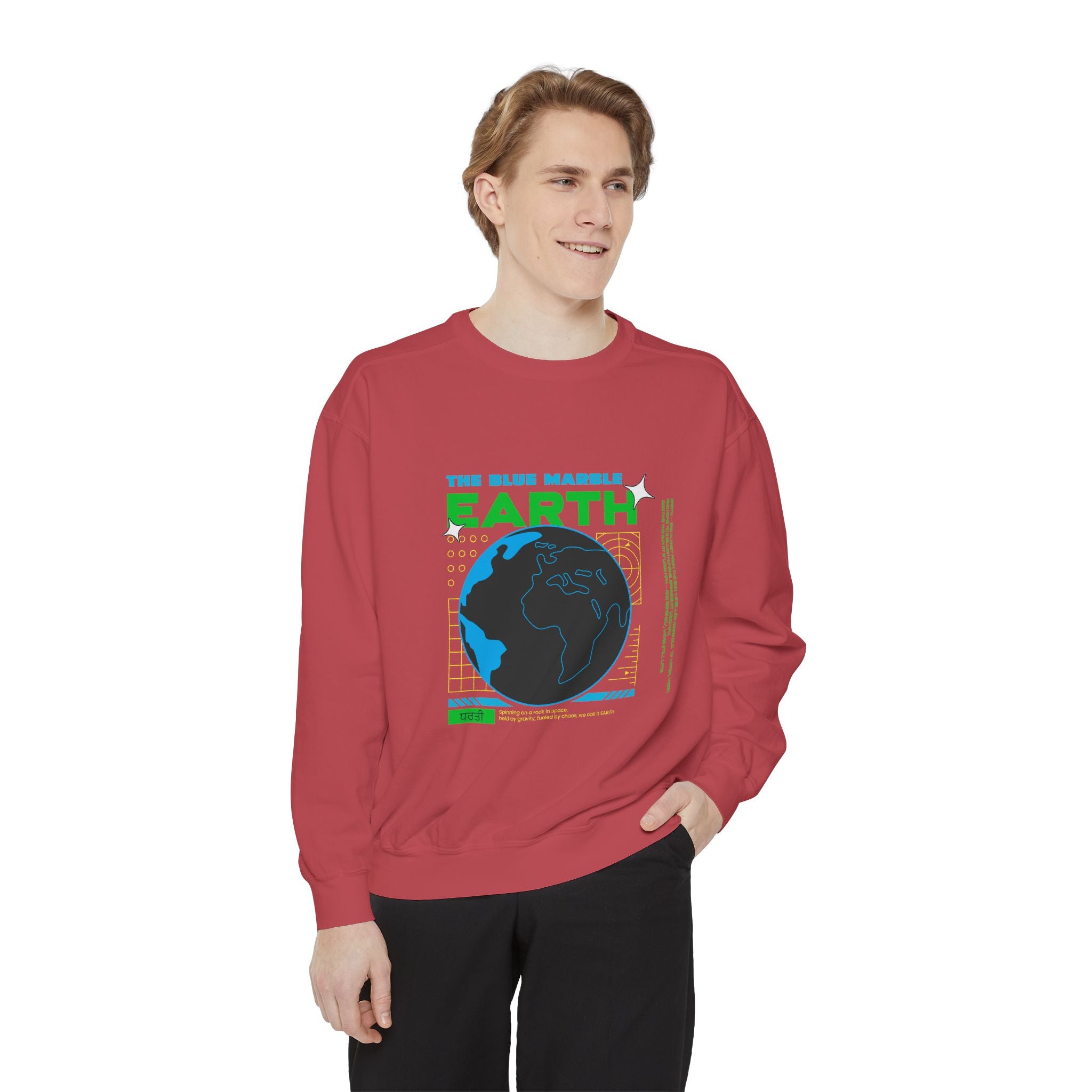 Earth Day Graphic Sweatshirt — The Blue Marble Globe Design