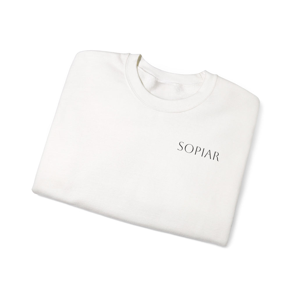 Sopiar Graphic Crewneck Sweatshirt — Minimal Back Art & Panjab design
