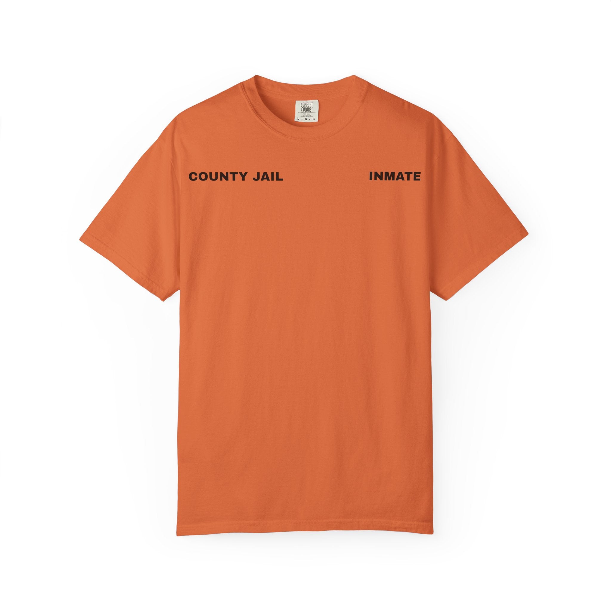 Inmate County Jail T-Shirt — Minimal Front Text Tee