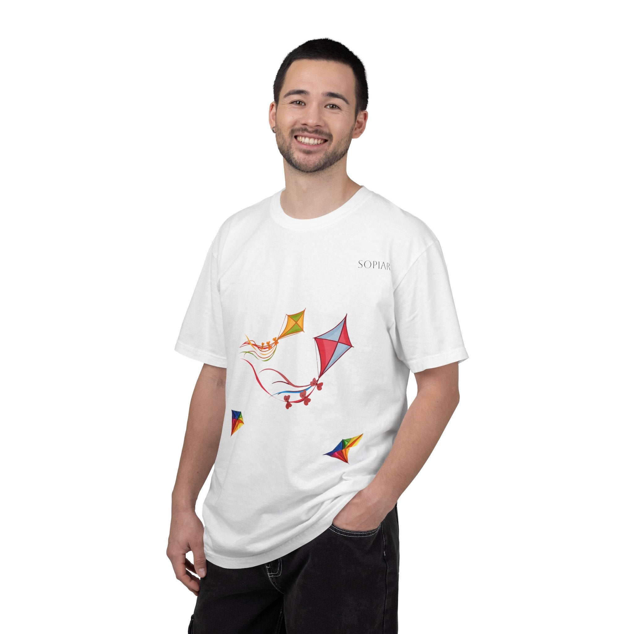 Kites Graphic T-Shirt — Colorful Flying Kites Tee