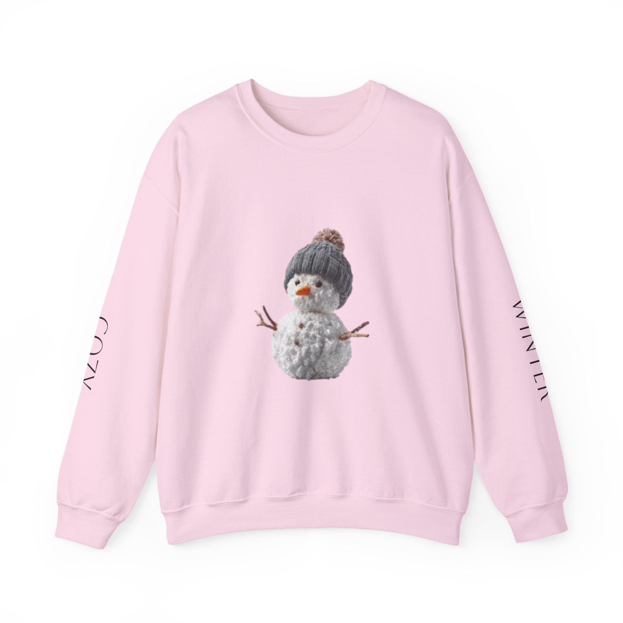 Snowman Crewneck Sweatshirt — Cozy Winter Knit Hat Snowman Design