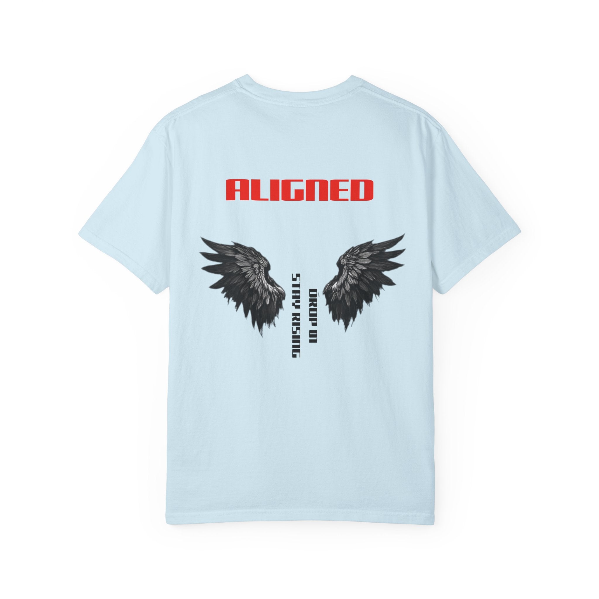 Aligned Wings T-Shirt — "ALIGNED" Graphic Tee with Angel Wings