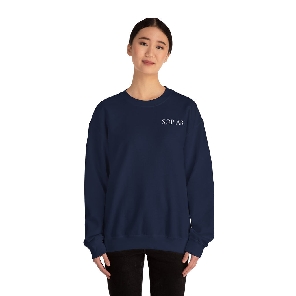 Minimal 'SOPIAR' Logo Crewneck Sweatshirt — Women's/Men's Casual White Pullover