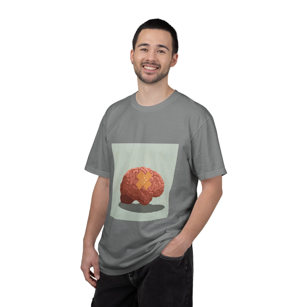 Brain with Bandage T-Shirt — Funny Mental Health Awareness Tee