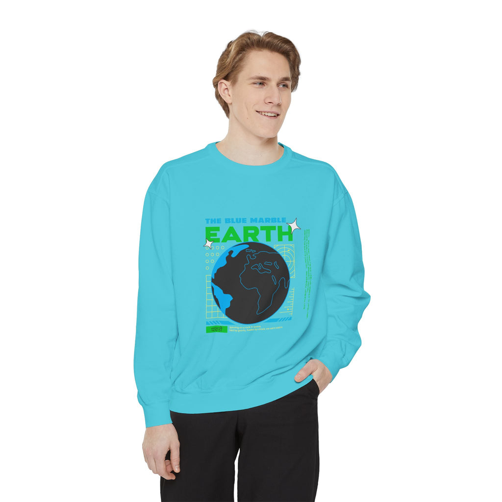 Earth Day Graphic Sweatshirt — The Blue Marble Globe Design