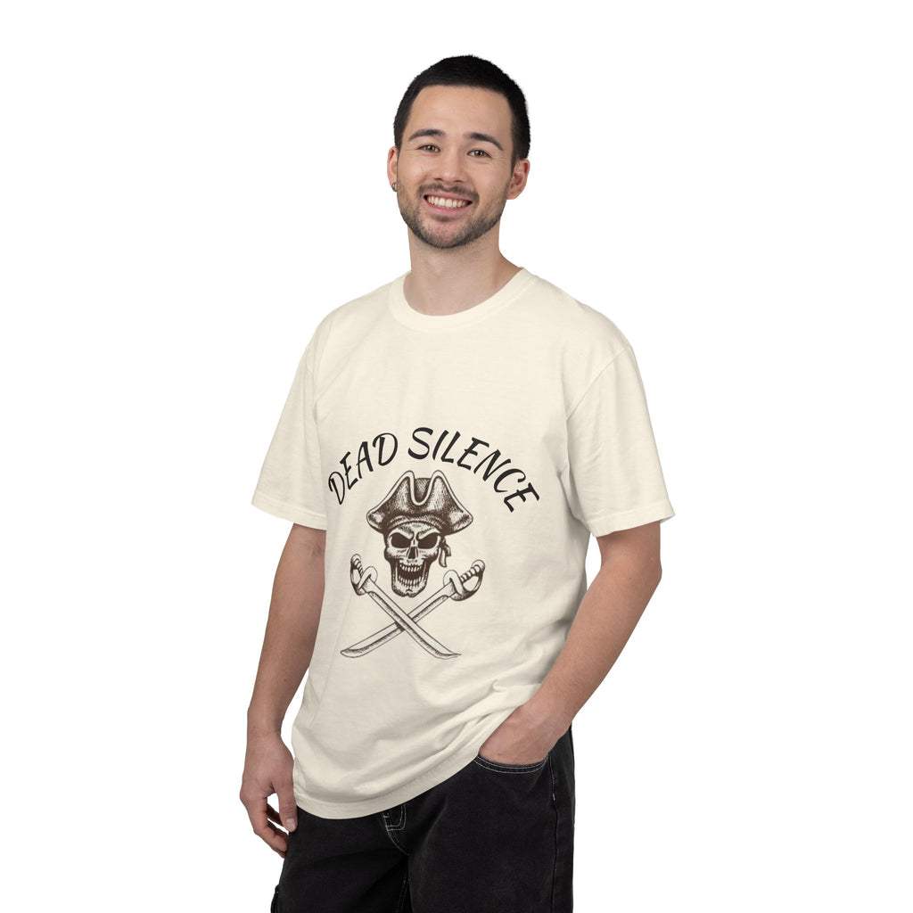 Dead Silence Pirate Skull T‑Shirt — Crossed Swords Graphic Tee
