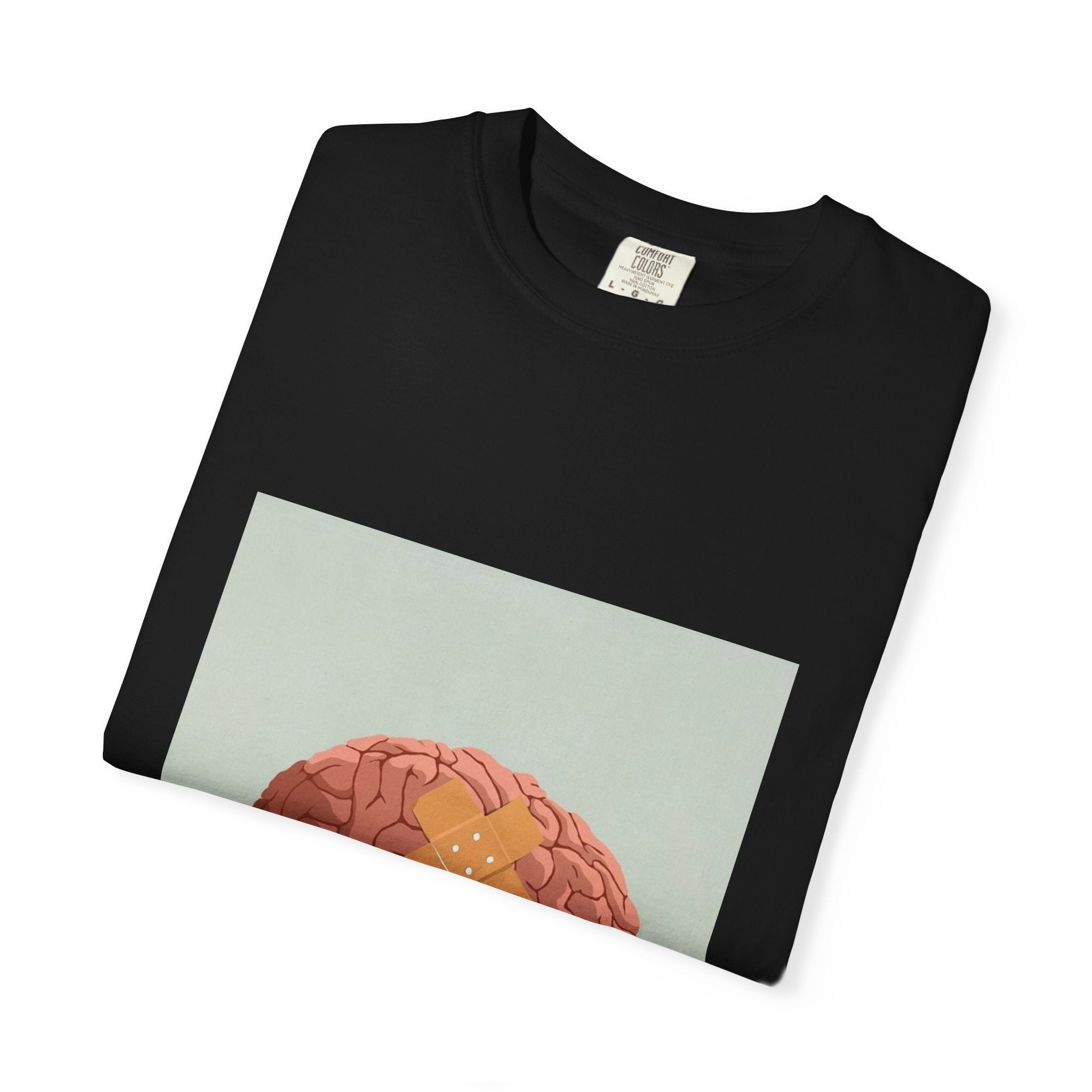 Brain with Bandage T-Shirt — Funny Mental Health Awareness Tee