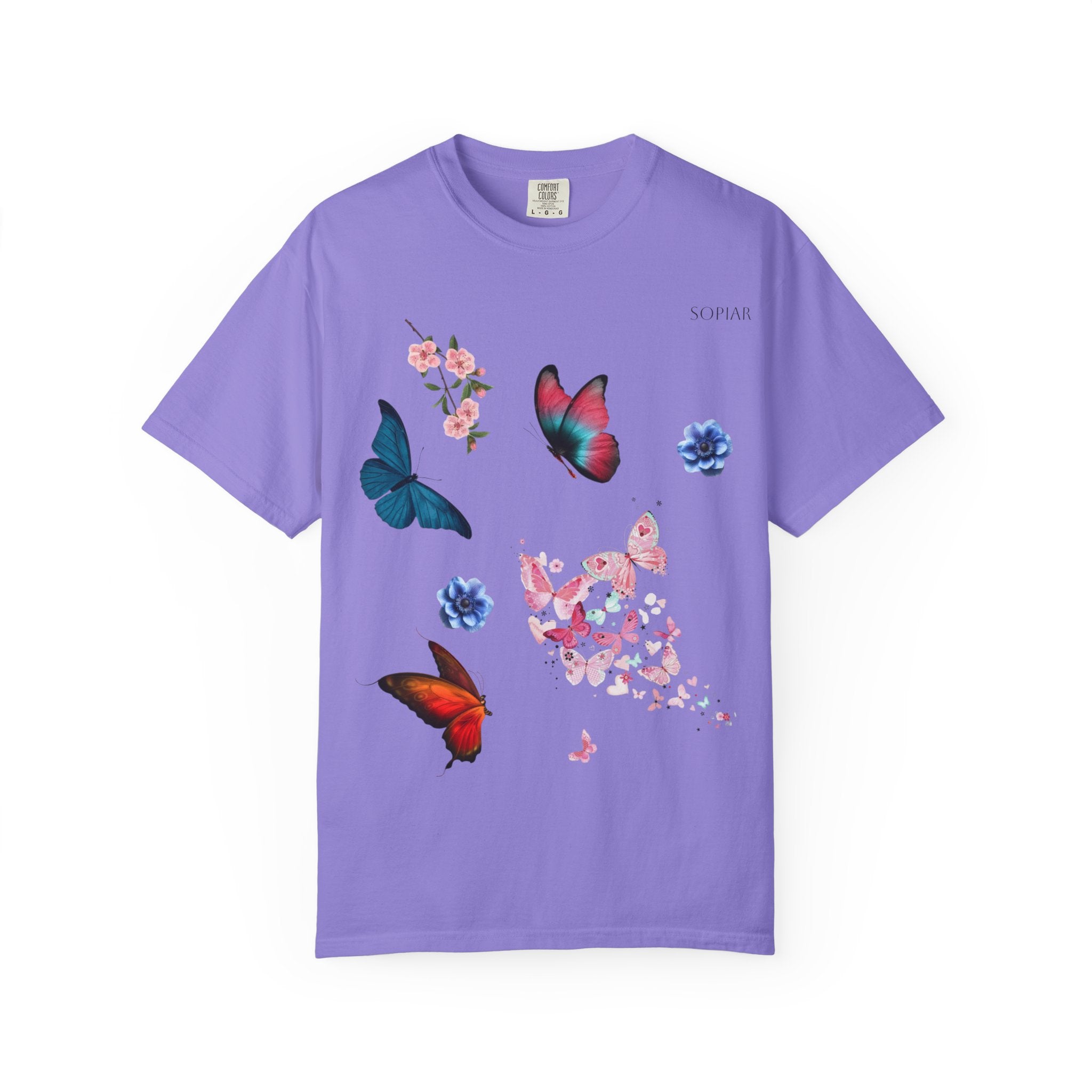 Butterfly Garden T-Shirt — Colorful Floral & Butterflies Graphic Tee