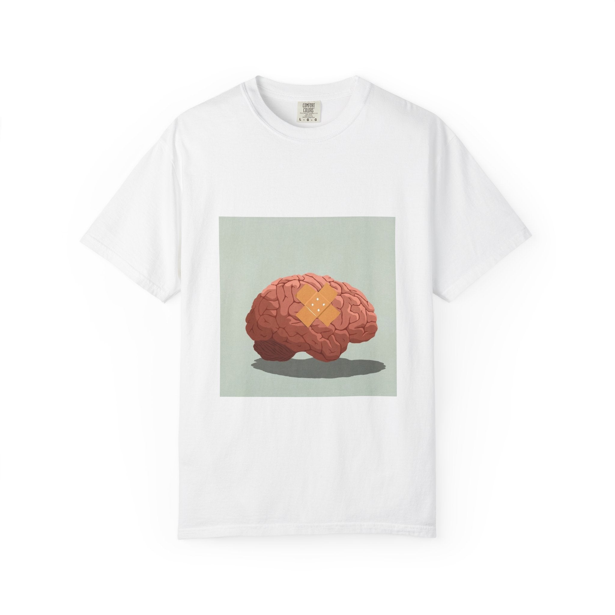 Brain with Bandage T-Shirt — Funny Mental Health Awareness Tee
