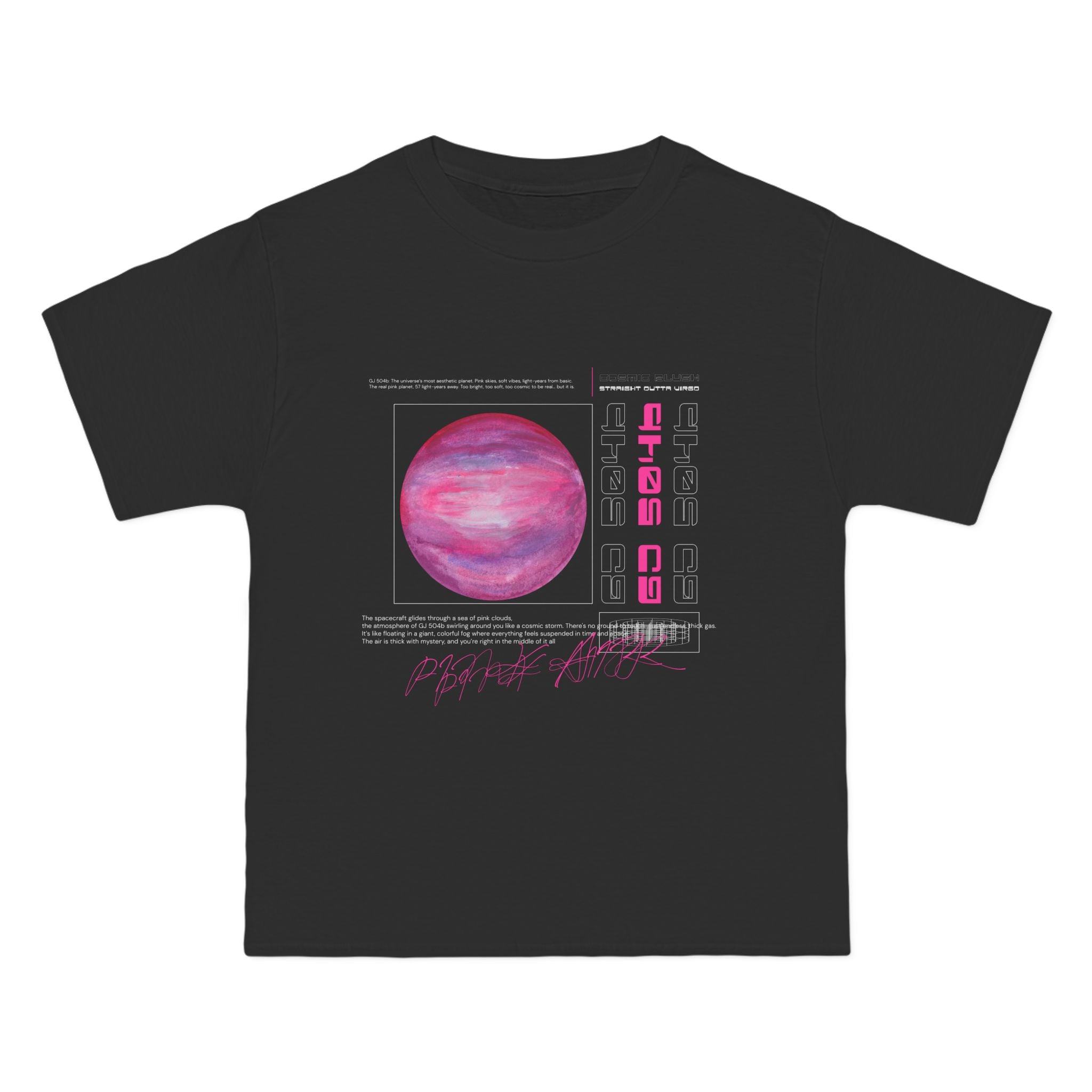 Planet Pink Graphic T-Shirt — Retro Vaporwave Cosmos Tee