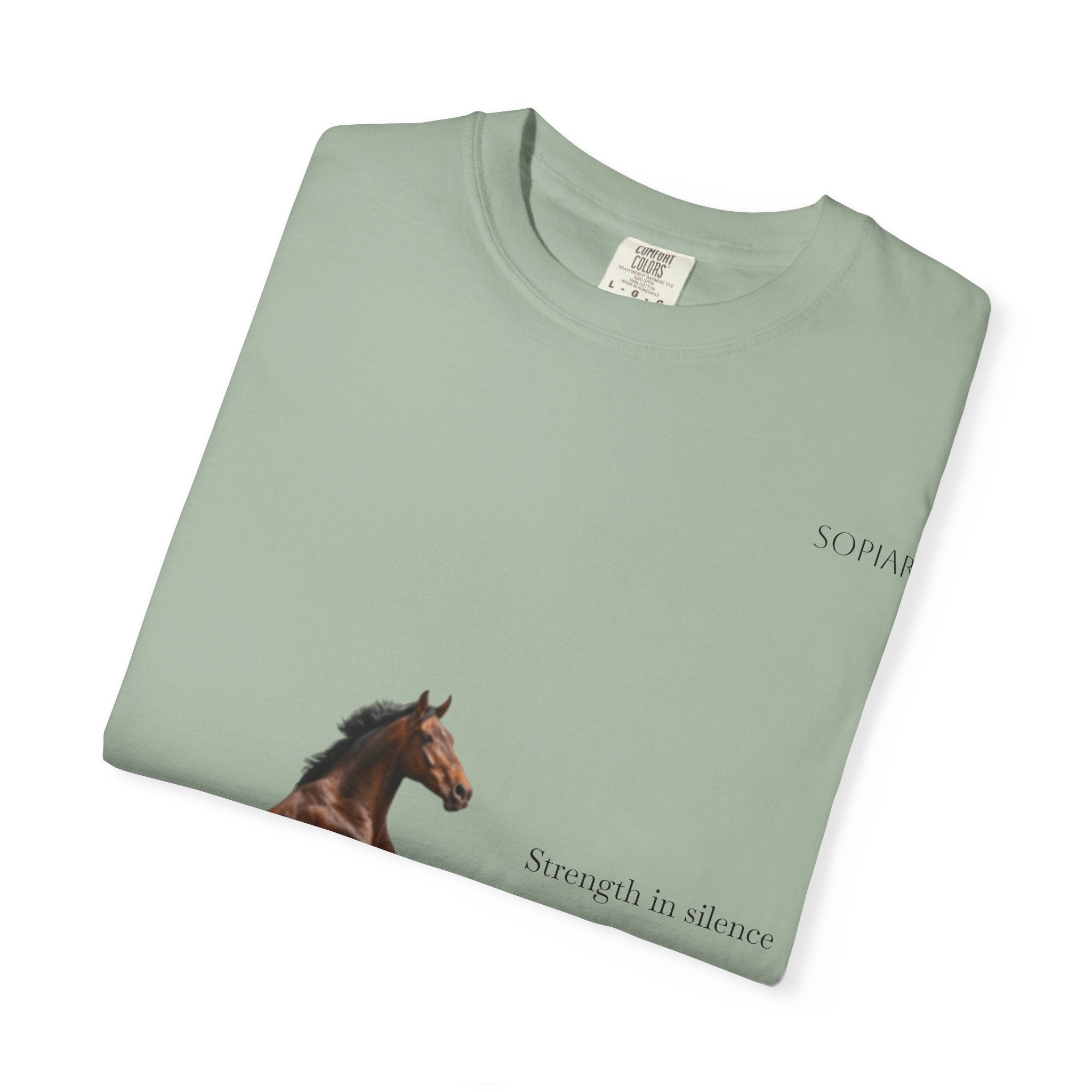 Horse Graphic T-Shirt — Majestic Rearing Stallion Tee with Subtle Text