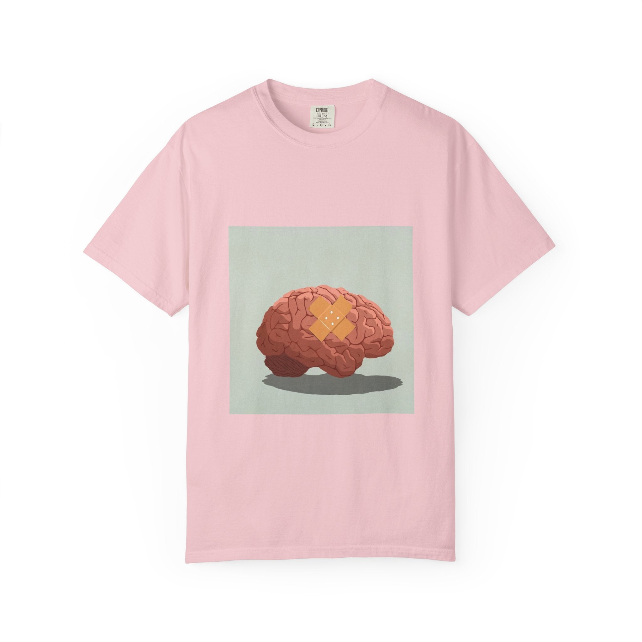 Brain with Bandage T-Shirt — Funny Mental Health Awareness Tee