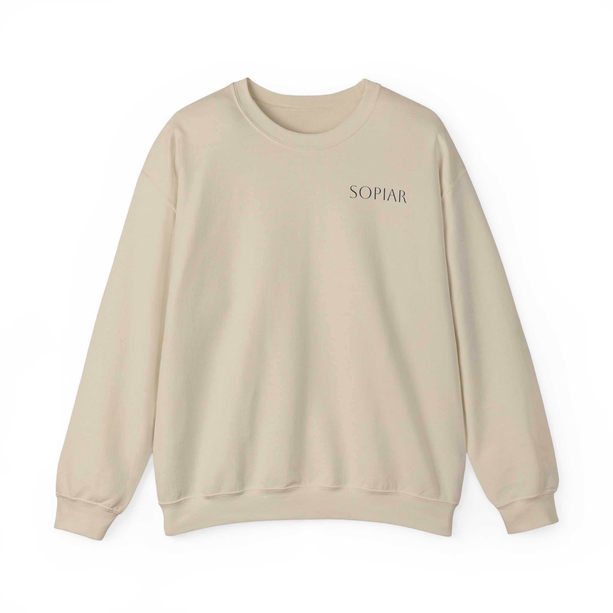 Minimal 'SOPIAR' Logo Crewneck Sweatshirt — Women's/Men's Casual White Pullover