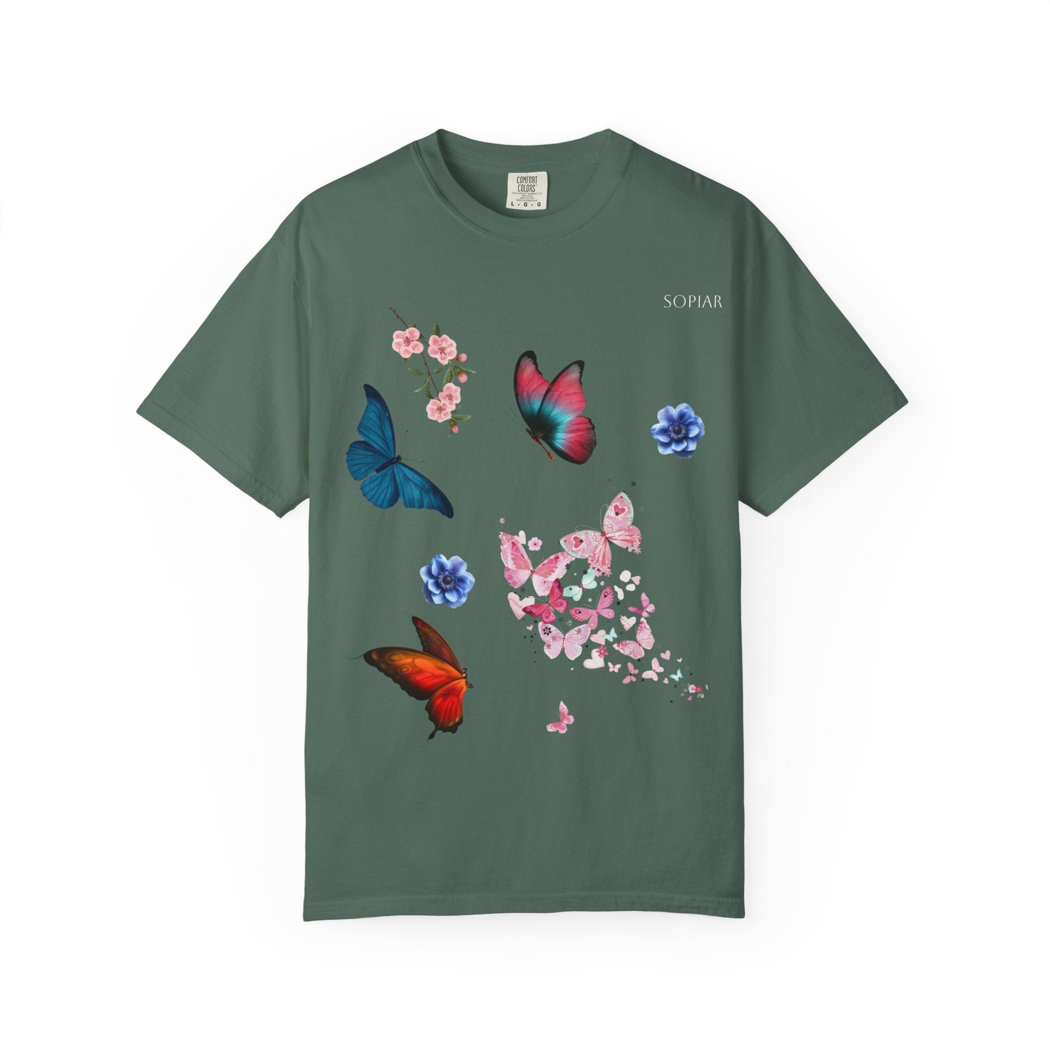 Butterfly Garden T-Shirt — Colorful Floral & Butterflies Graphic Tee