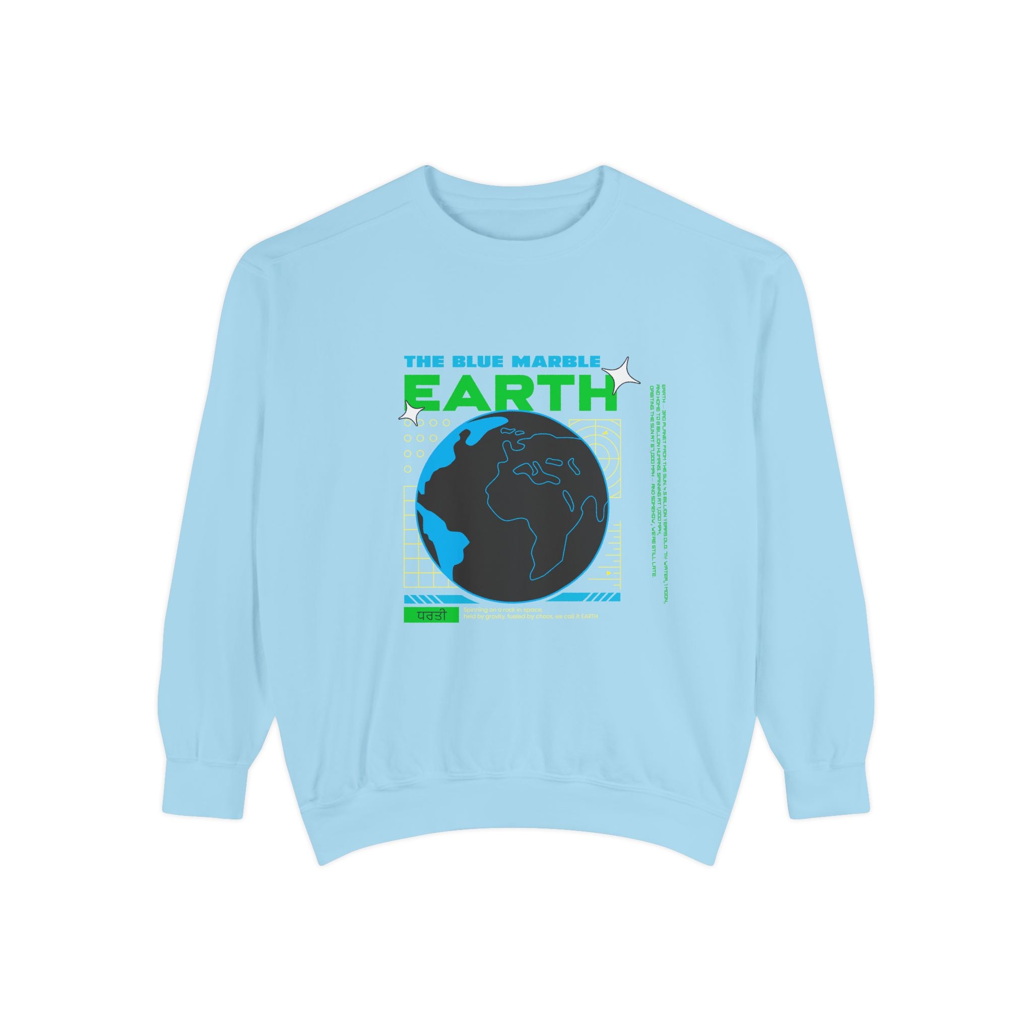 Earth Day Graphic Sweatshirt — The Blue Marble Globe Design