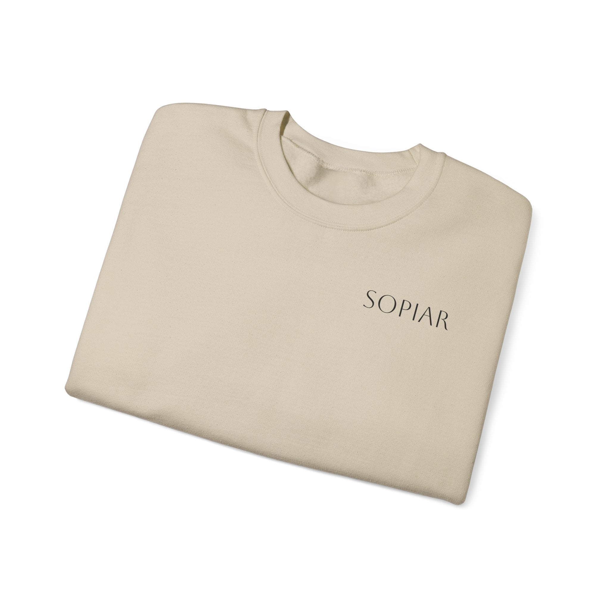 Minimal 'SOPIAR' Logo Crewneck Sweatshirt — Women's/Men's Casual White Pullover
