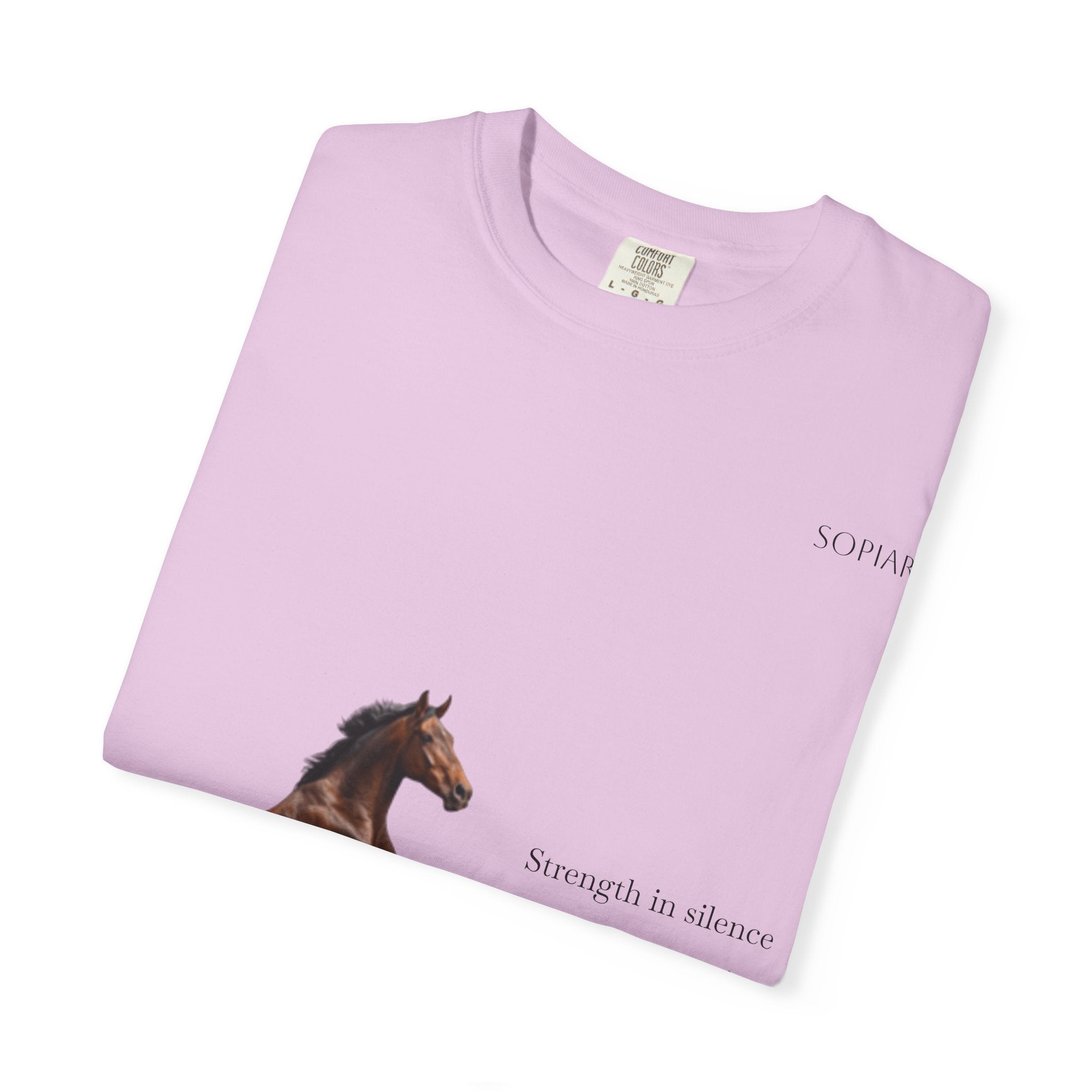 Horse Graphic T-Shirt — Majestic Rearing Stallion Tee with Subtle Text
