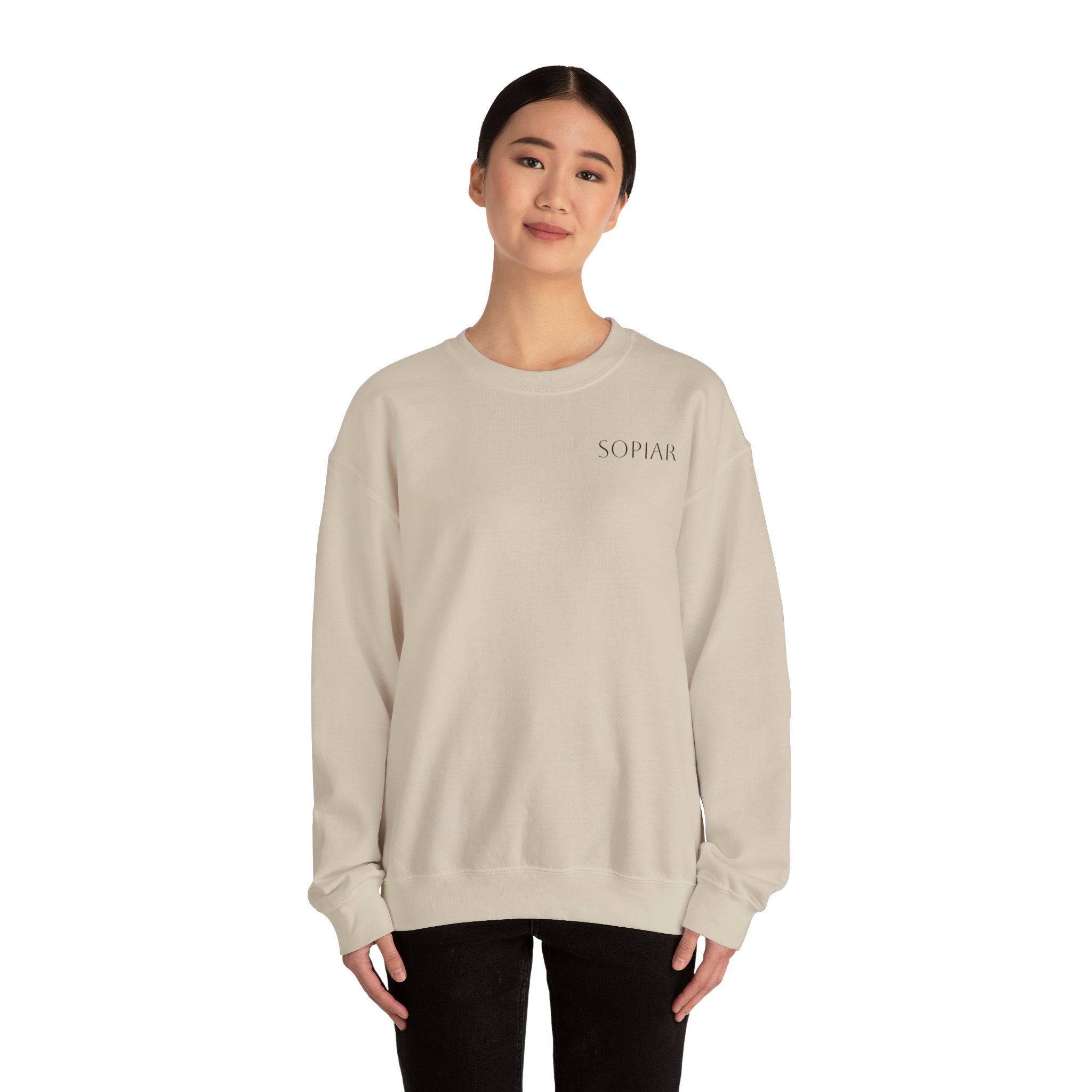 Minimal 'SOPIAR' Logo Crewneck Sweatshirt — Women's/Men's Casual White Pullover