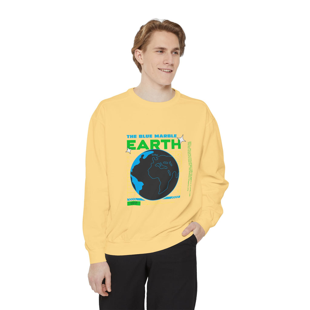 Earth Day Graphic Sweatshirt — The Blue Marble Globe Design