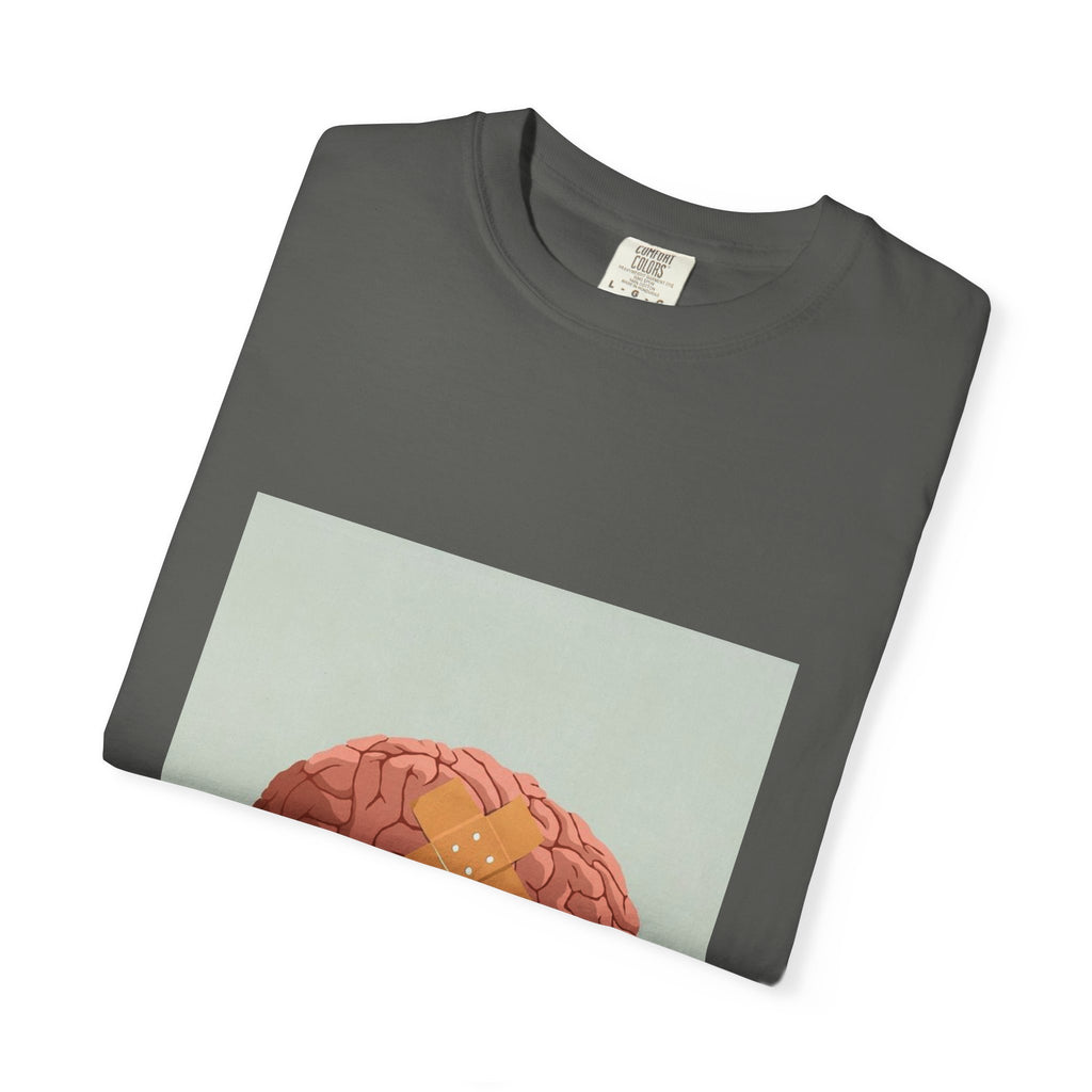 Brain with Bandage T-Shirt — Funny Mental Health Awareness Tee