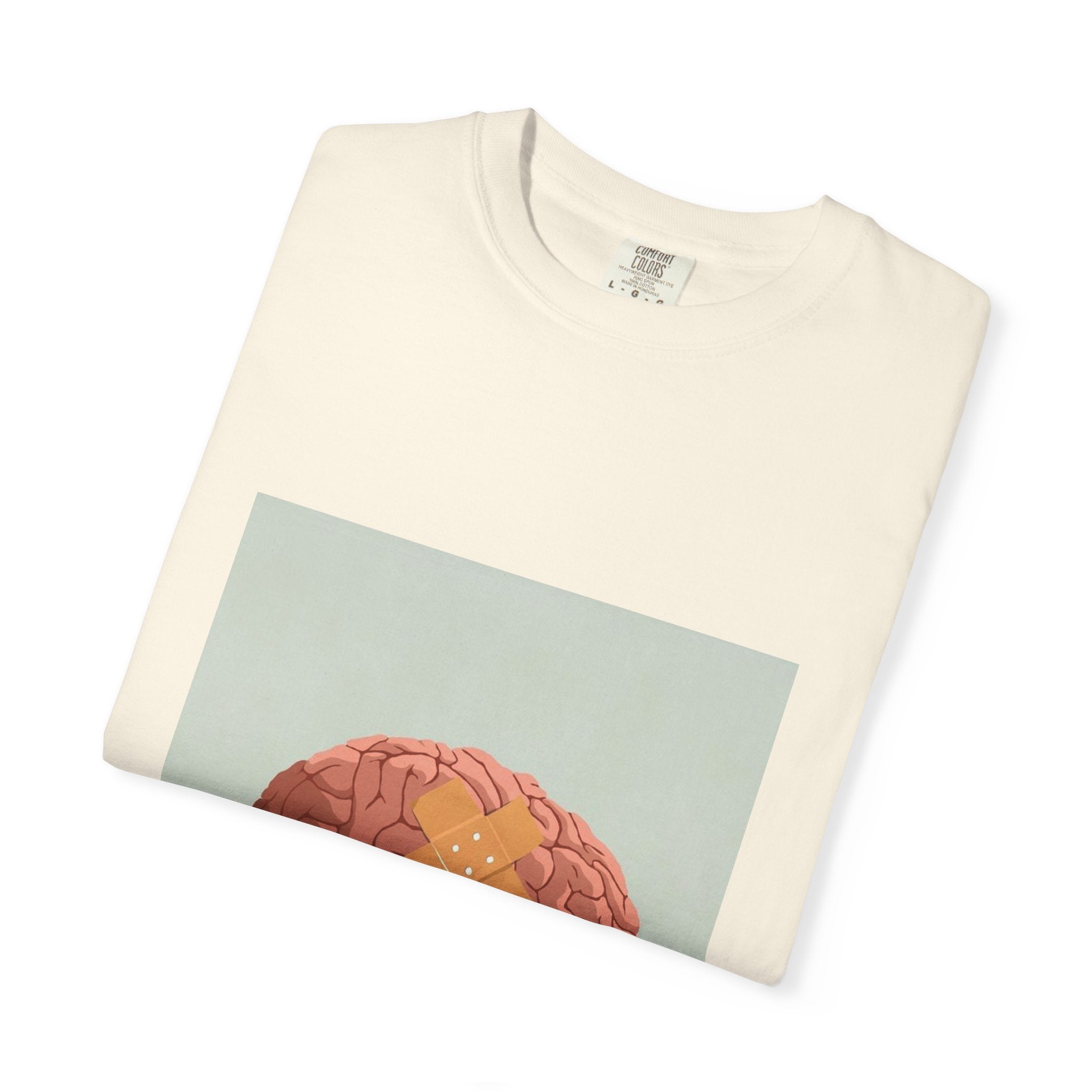 Brain with Bandage T-Shirt — Funny Mental Health Awareness Tee