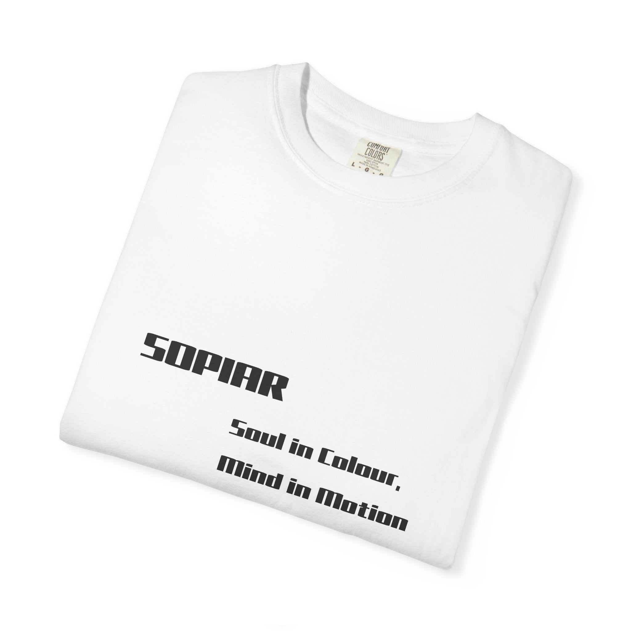 Sopiar 'Soul in Colour, Filled in Motion' Graphic T-Shirt