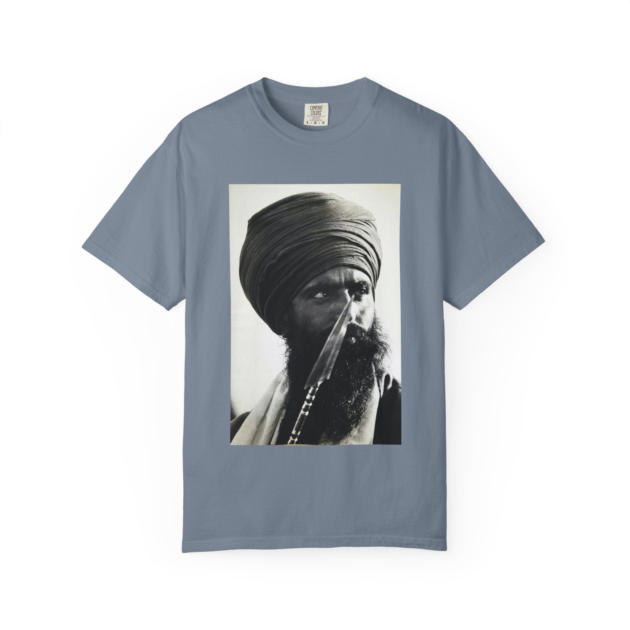 Graphic T-Shirt — Vintage Turban Portrait Photo Tee- Jarnail Singh Bhindranwale
