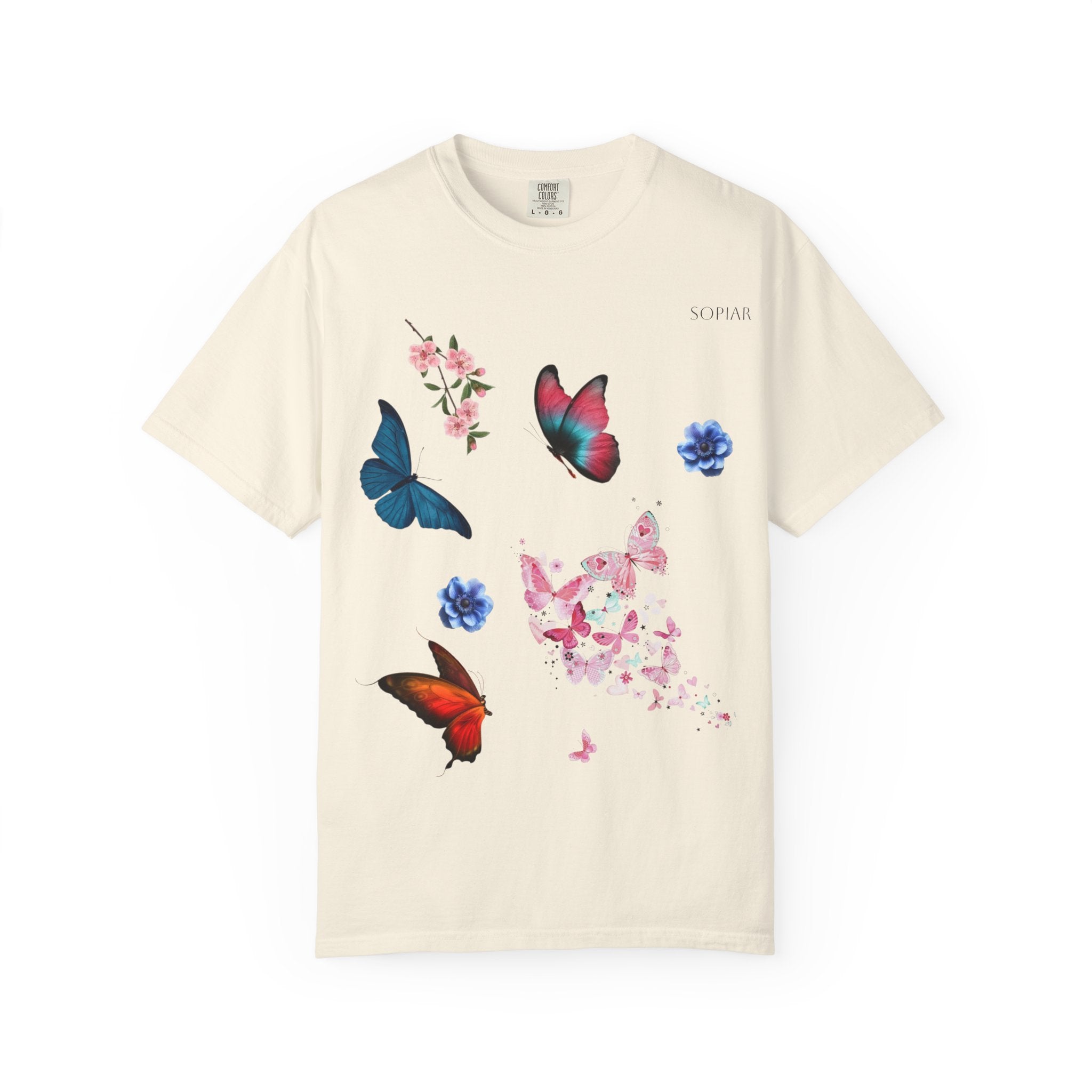 Butterfly Garden T-Shirt — Colorful Floral & Butterflies Graphic Tee