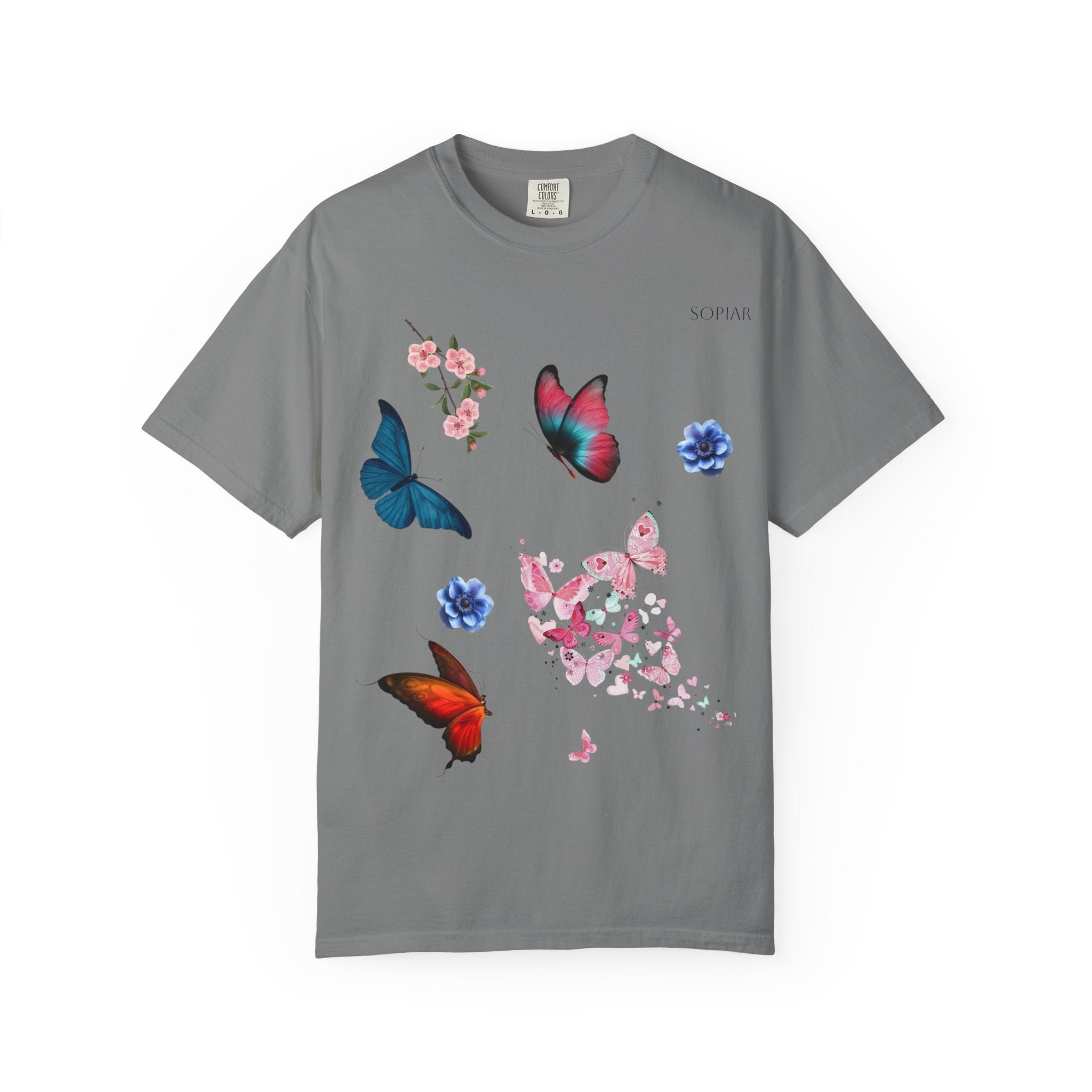 Butterfly Garden T-Shirt — Colorful Floral & Butterflies Graphic Tee