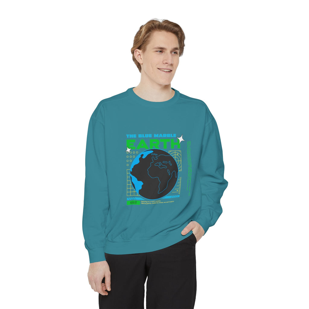 Earth Day Graphic Sweatshirt — The Blue Marble Globe Design