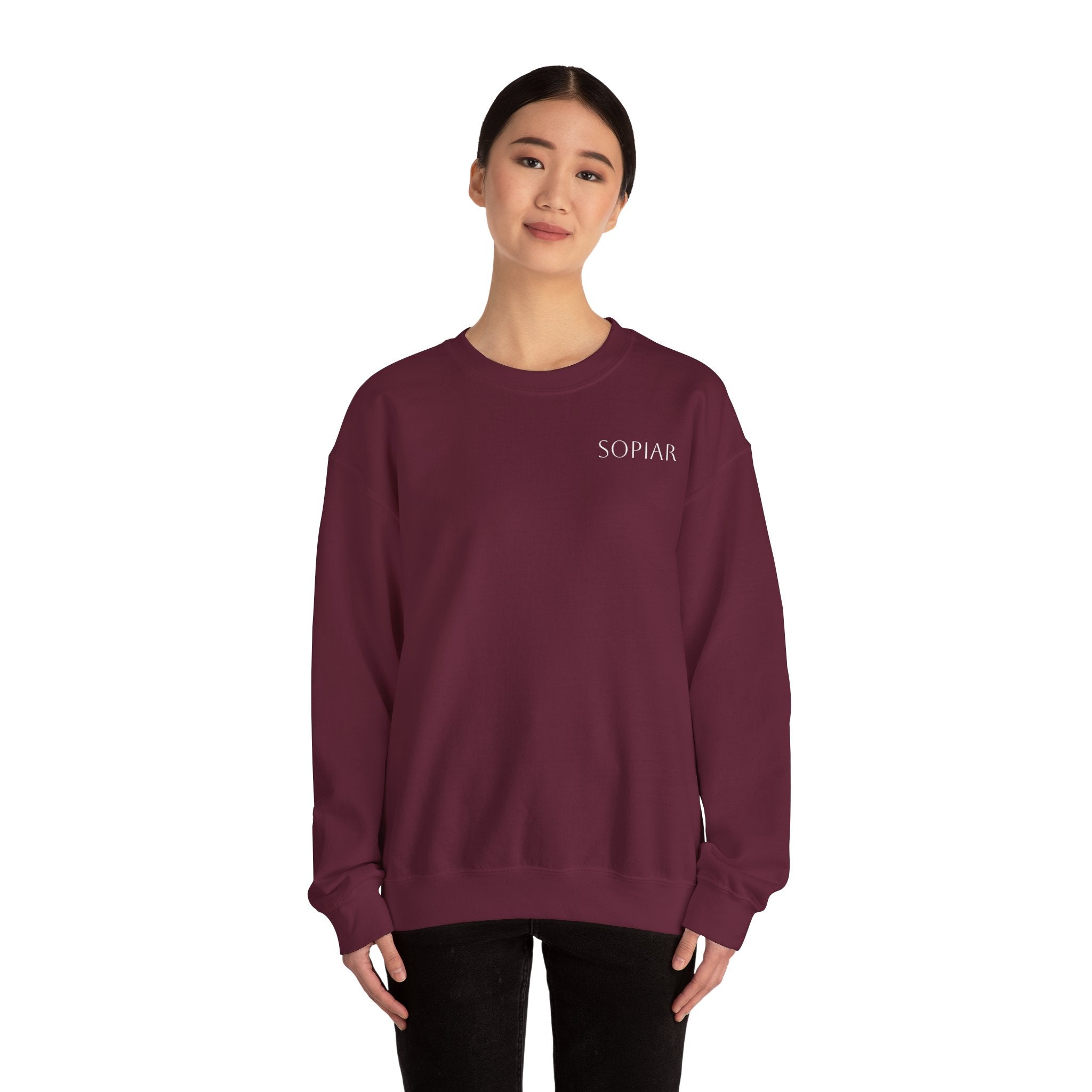 Minimal 'SOPIAR' Logo Crewneck Sweatshirt — Women's/Men's Casual White Pullover