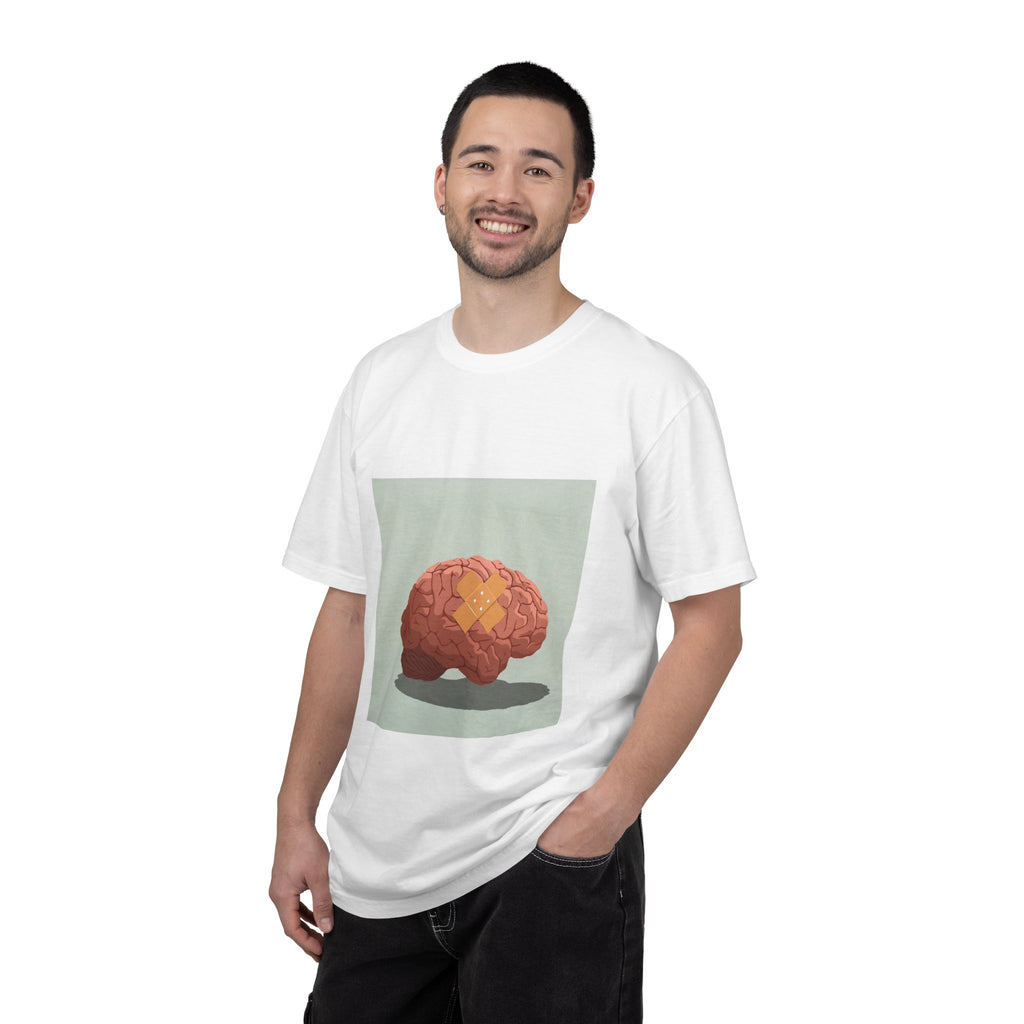 Brain with Bandage T-Shirt — Funny Mental Health Awareness Tee