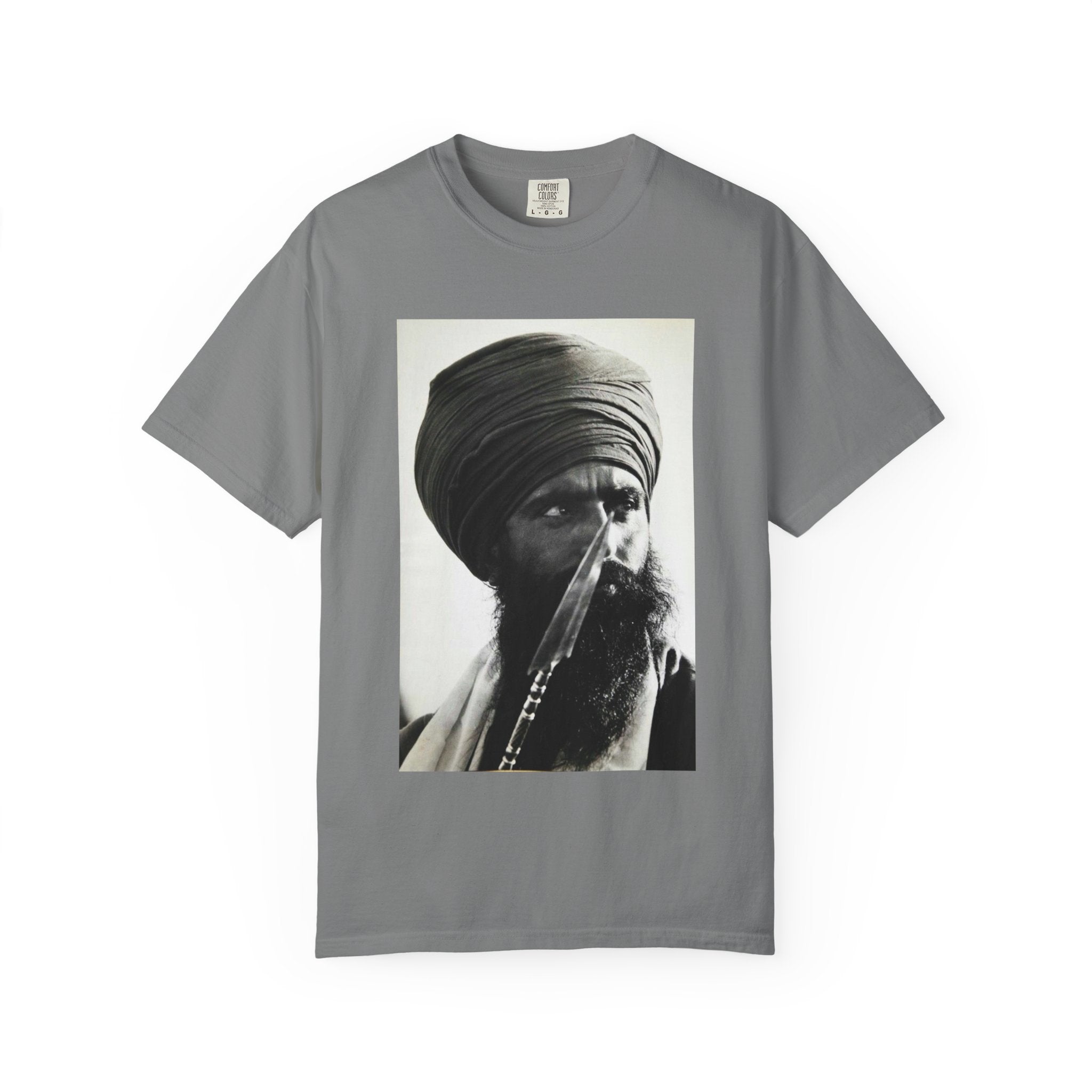 Graphic T-Shirt — Vintage Turban Portrait Photo Tee- Jarnail Singh Bhindranwale