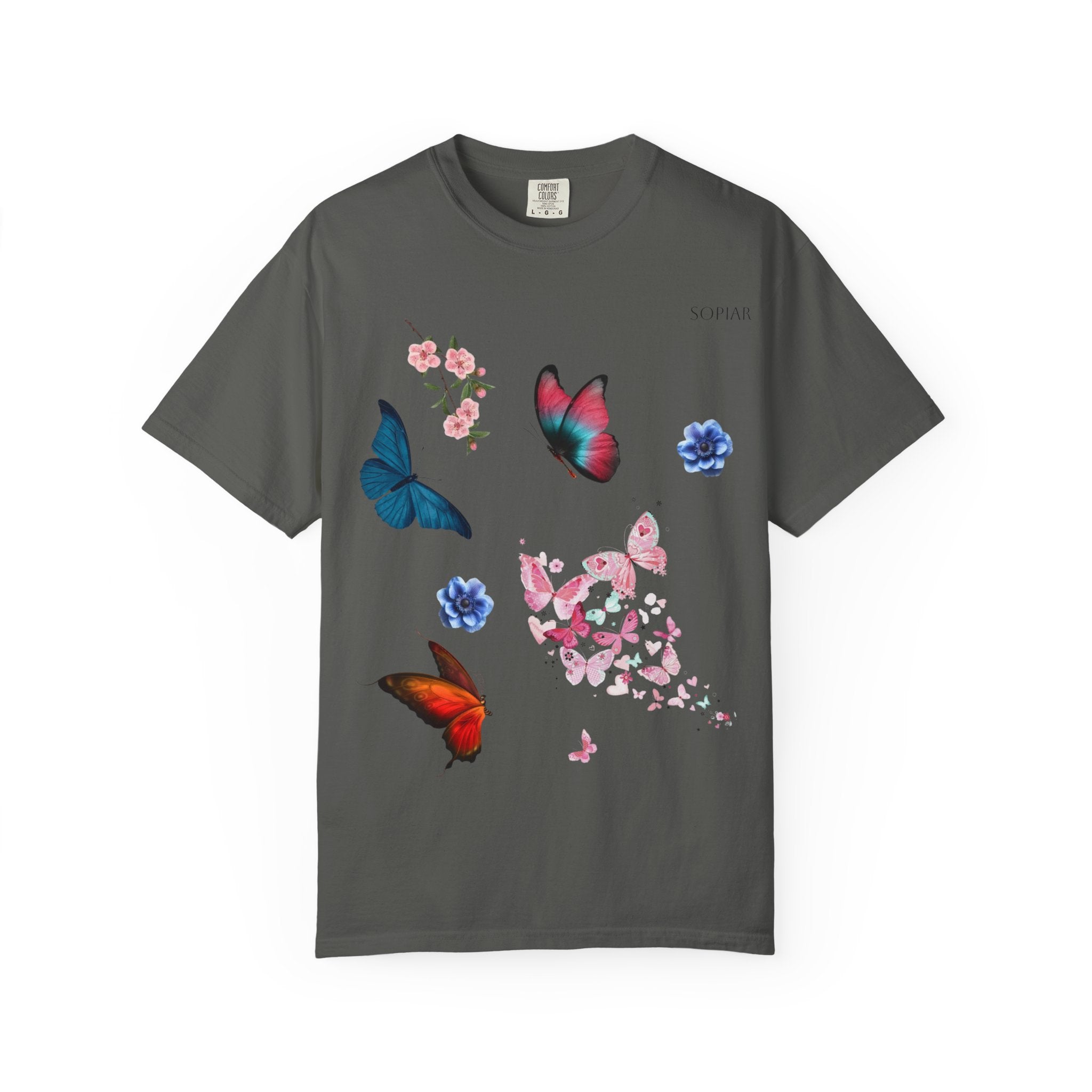 Butterfly Garden T-Shirt — Colorful Floral & Butterflies Graphic Tee