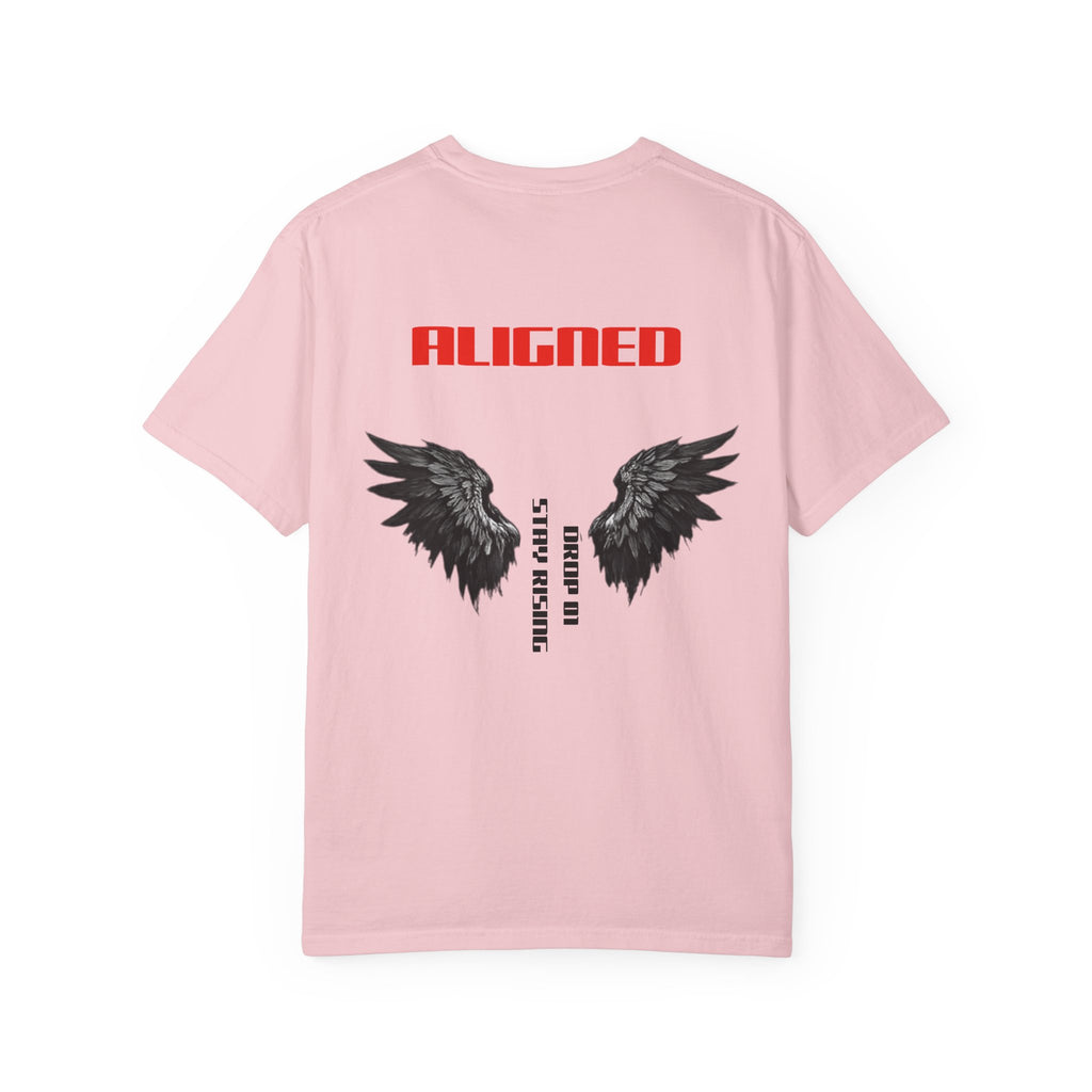 Aligned Wings T-Shirt — "ALIGNED" Graphic Tee with Angel Wings